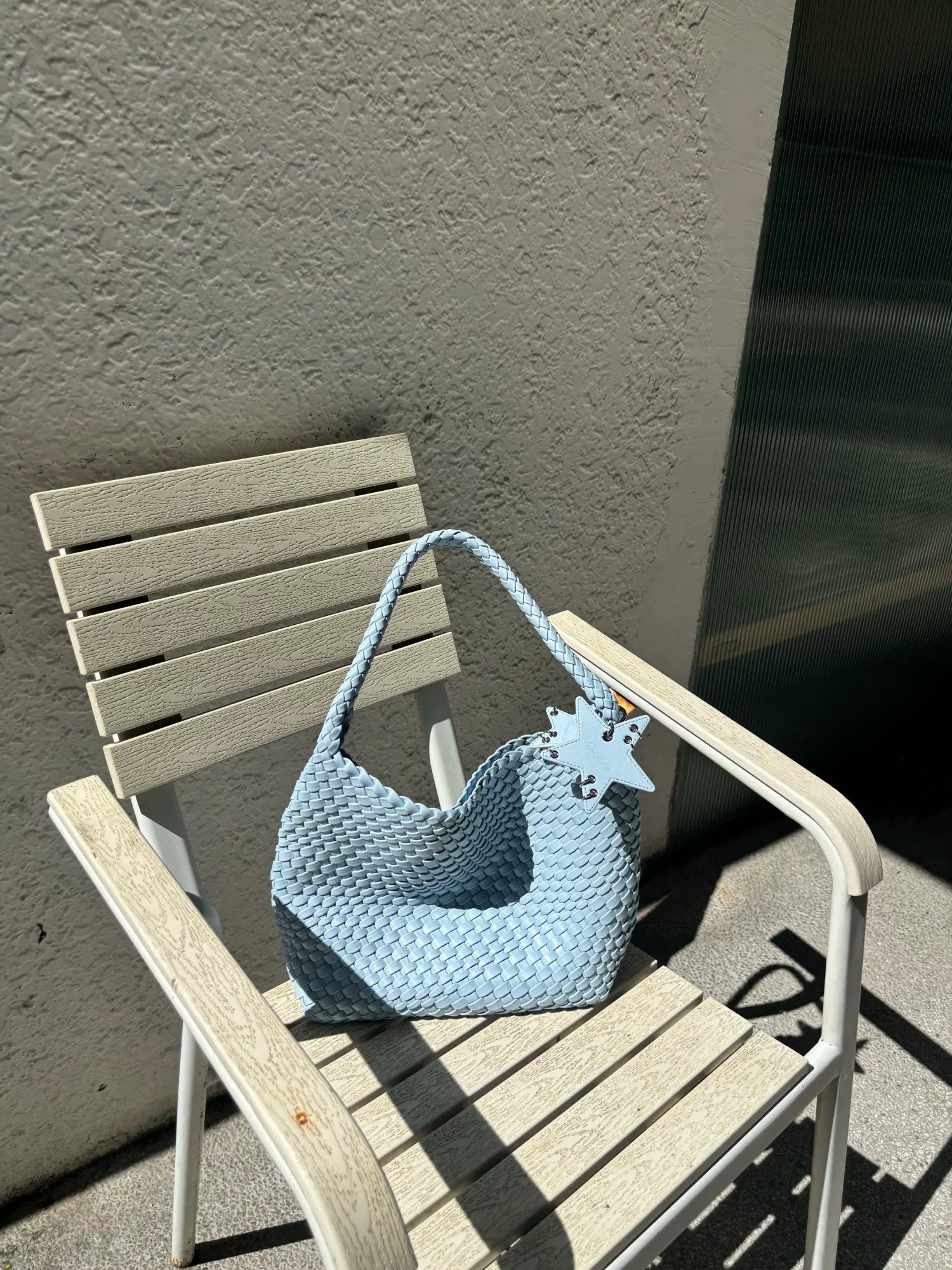 Metallic Woven Star Hobo Tote - view 4