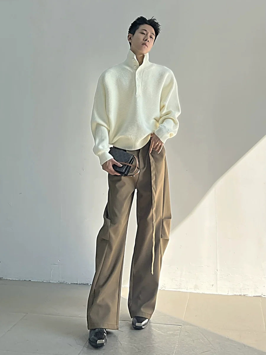 Slate Cloud Polo Knit Sweater