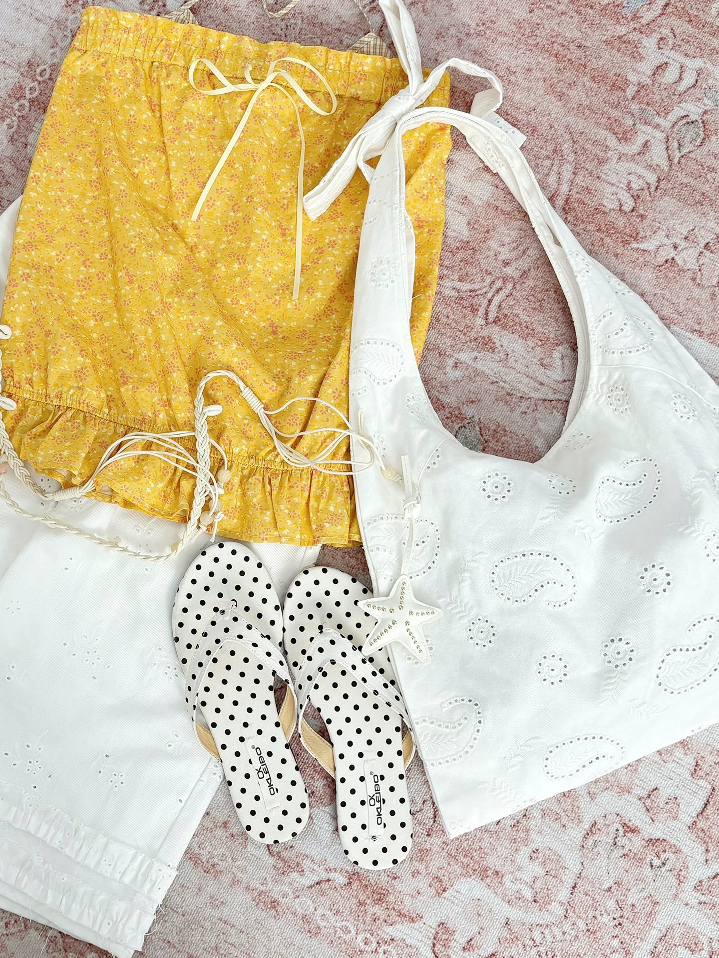 Eyelet Star Cotton Slouch Tote - view 1