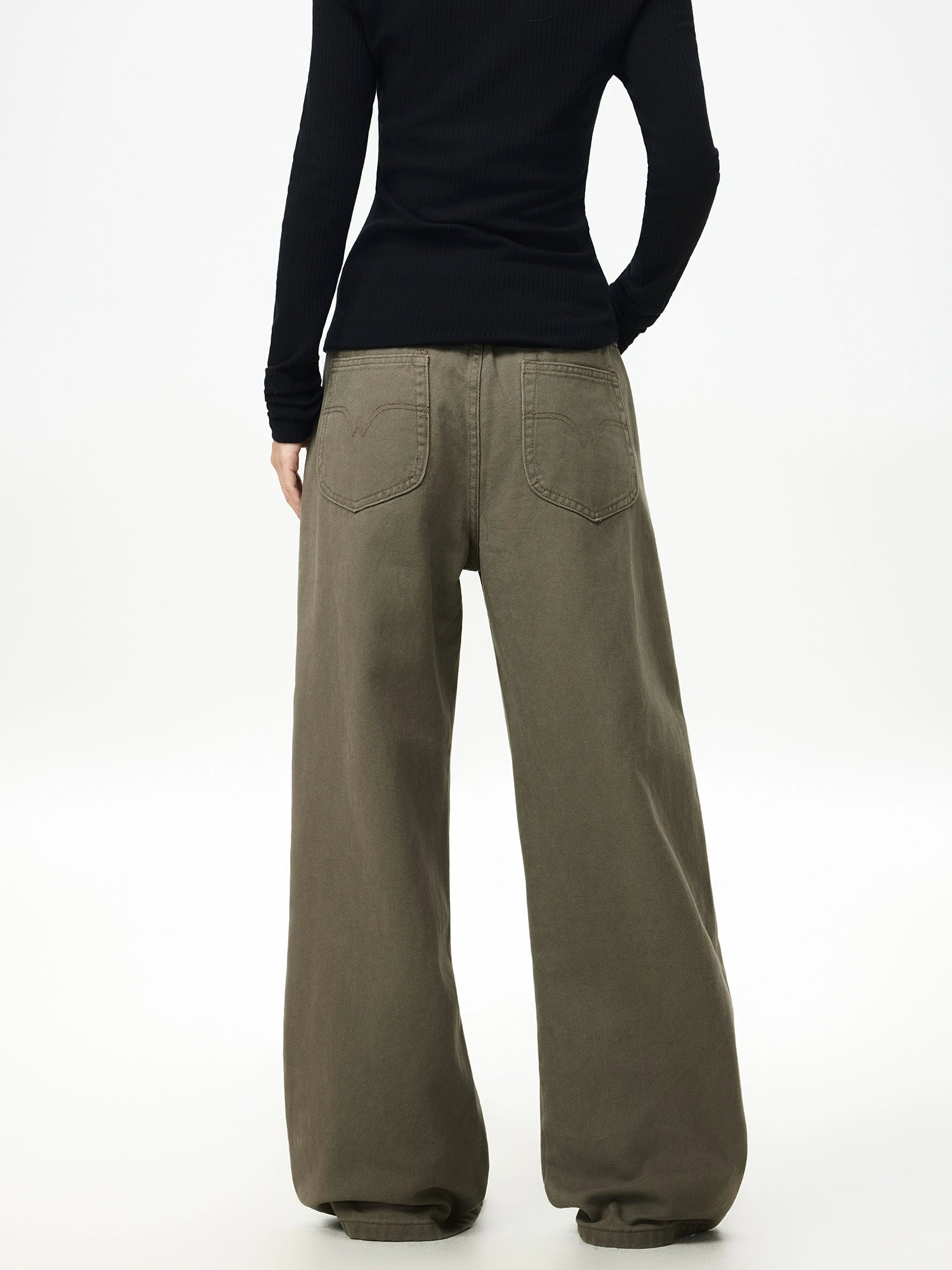 Olive Dune Wide-Leg Jeans