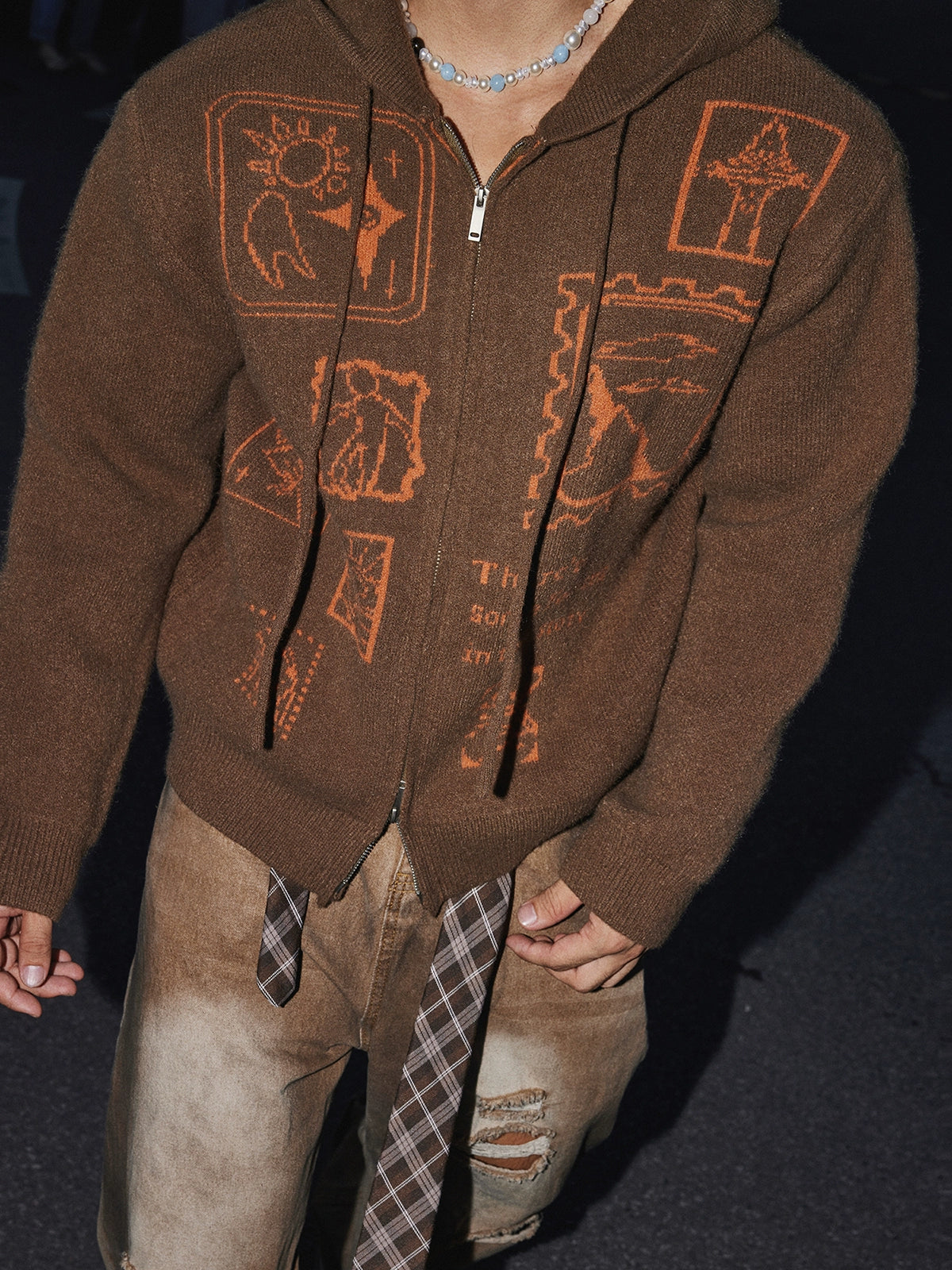 Urban Sketch Ruby Zip Hoodie