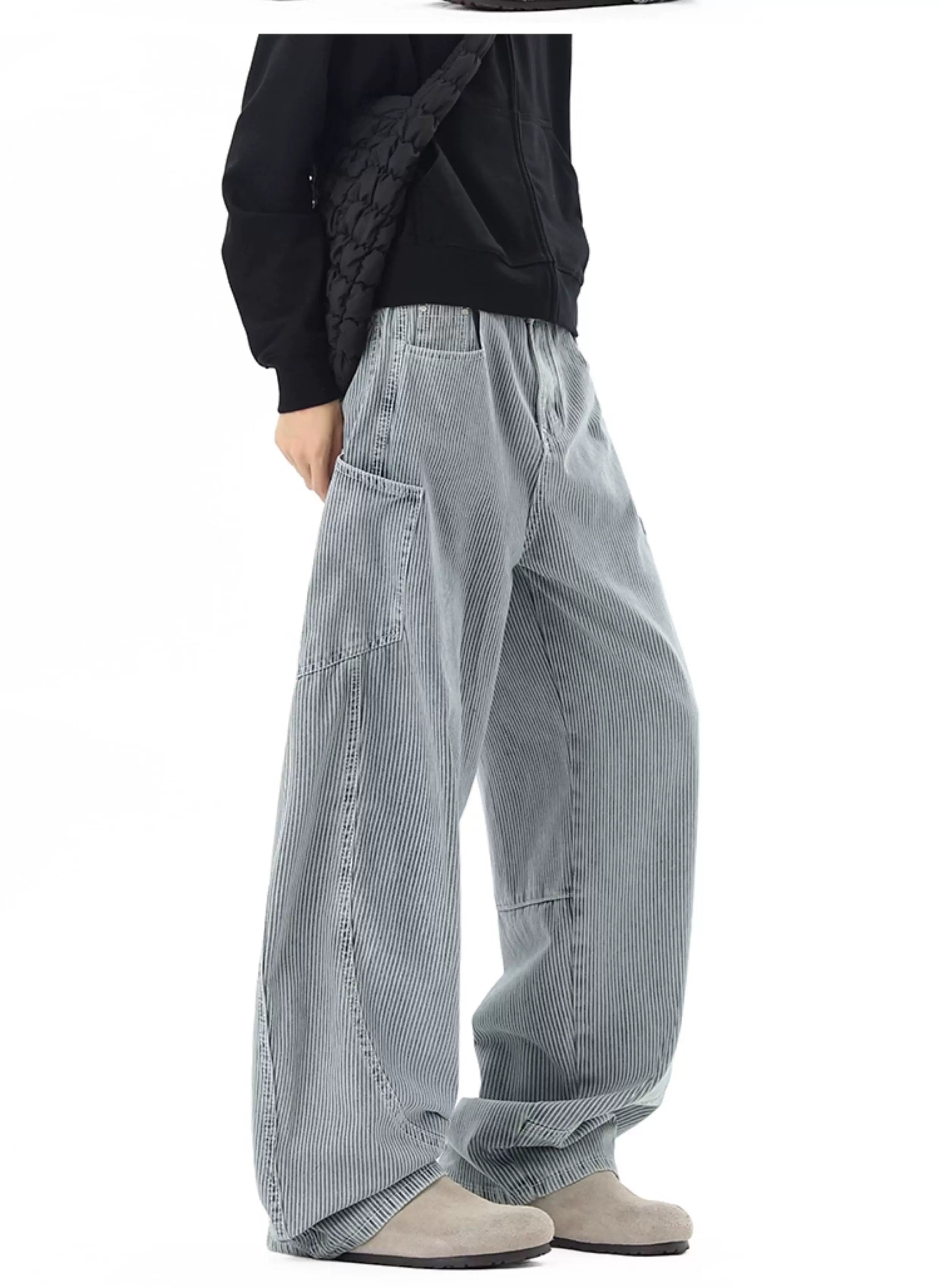 Yardline Stripe Carpenter Wide Pants