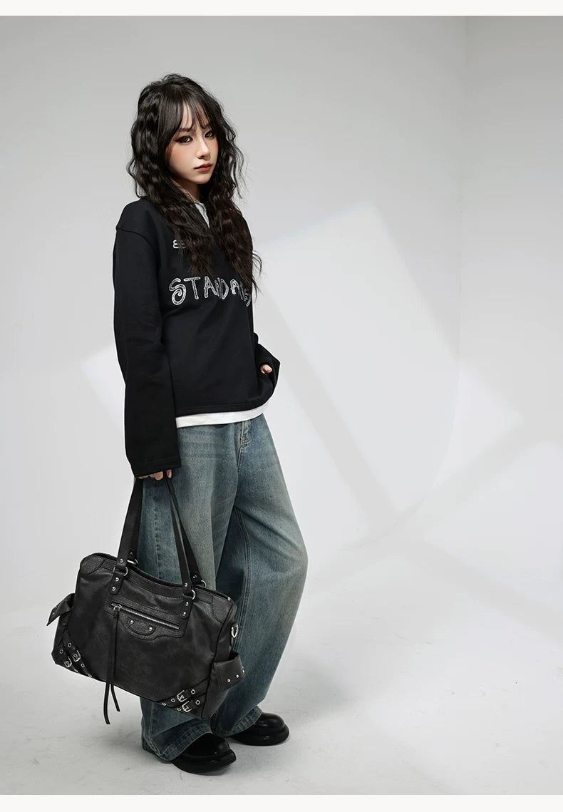 Charcoal Buckle Rider Tote