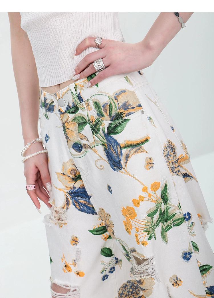 Breezy Bloom Delessed Wide Bein Jeans