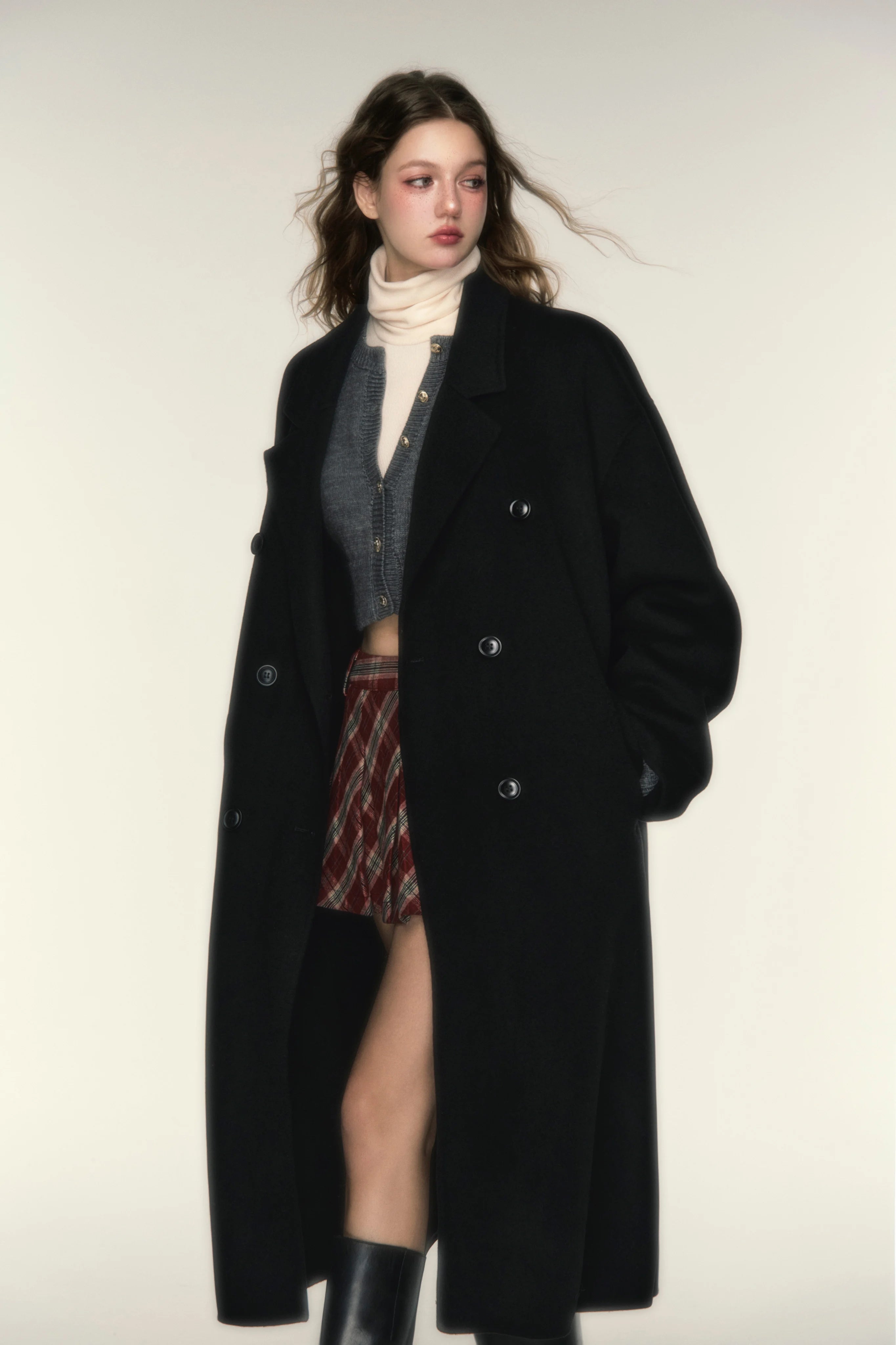 Metro Classic Double‑Breasted Wool Coat