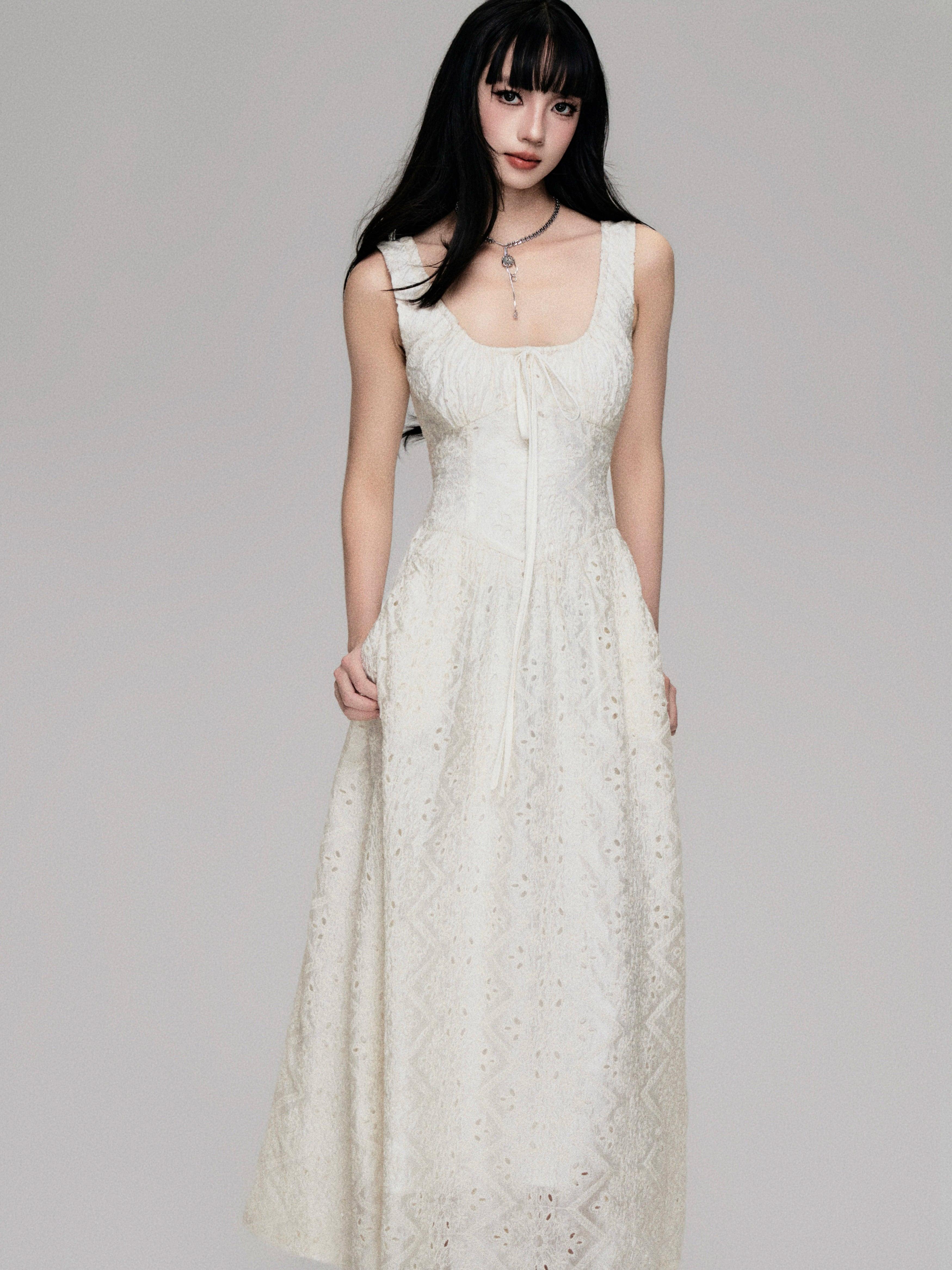 Luluswings Lace Enchantment Maxi Kleid - Frauen romantische Spitzenkleid in voller Länge in voller Länge