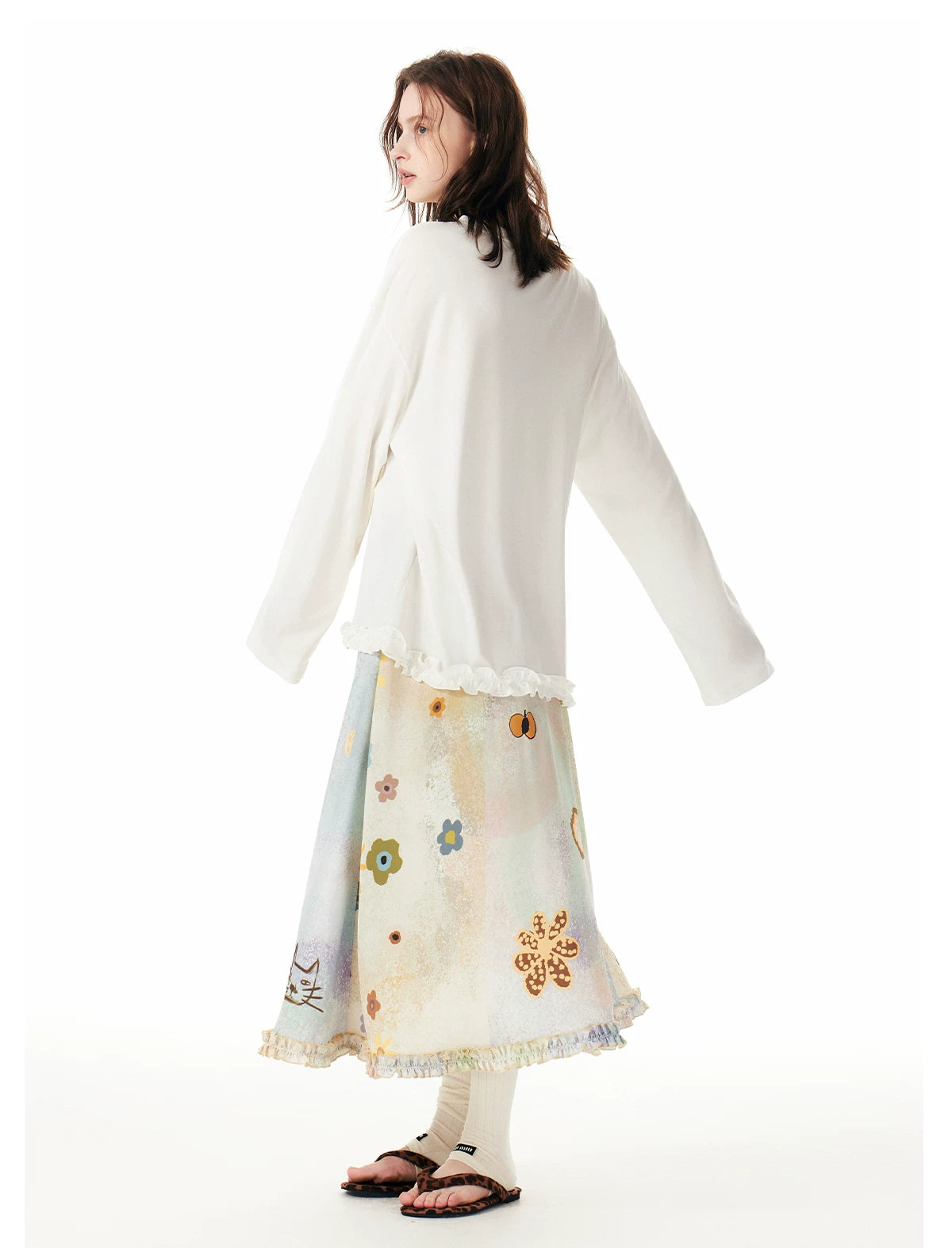 Springtime Pals Painterly Kitty Tunic