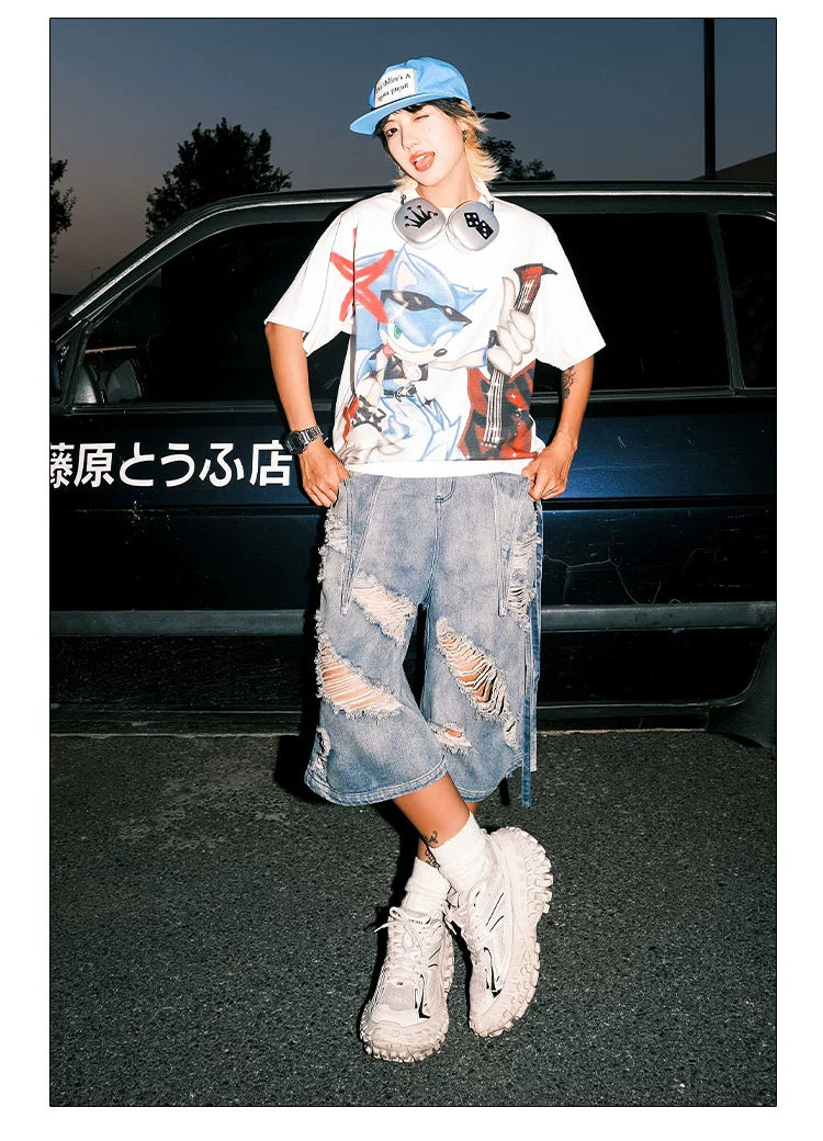 DND4DES Denim Bermudas de mezclilla