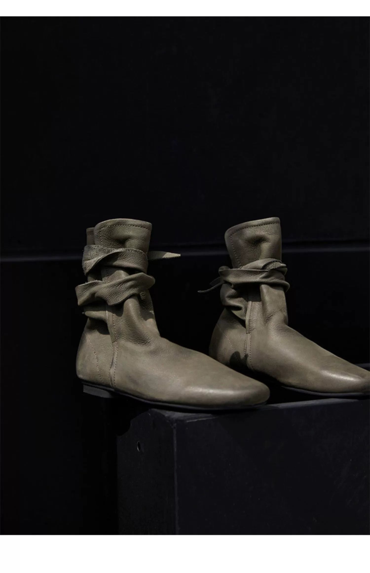 Pointed Toe Buckle Ankle Boots