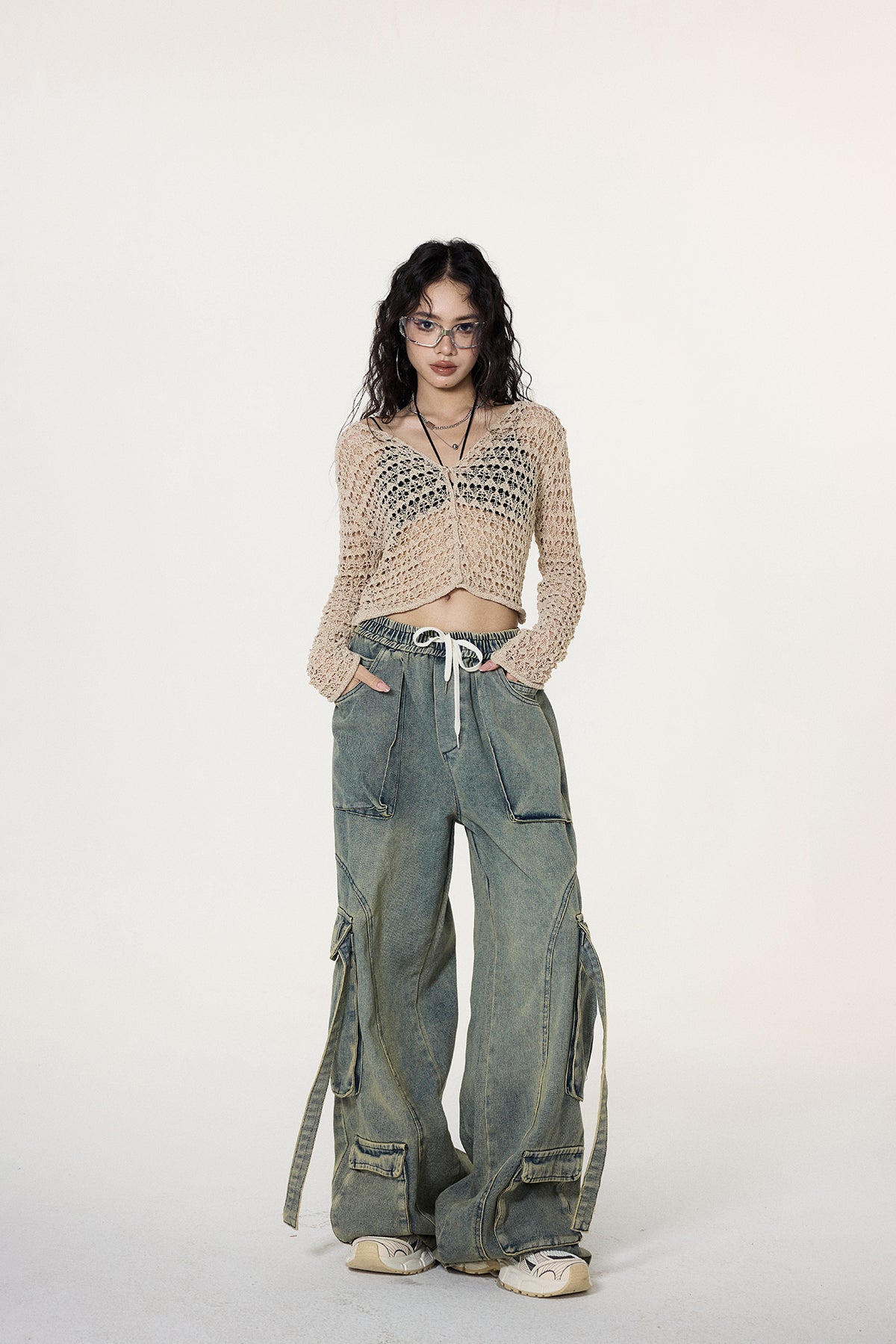 Crochet Button Crop Cardigan