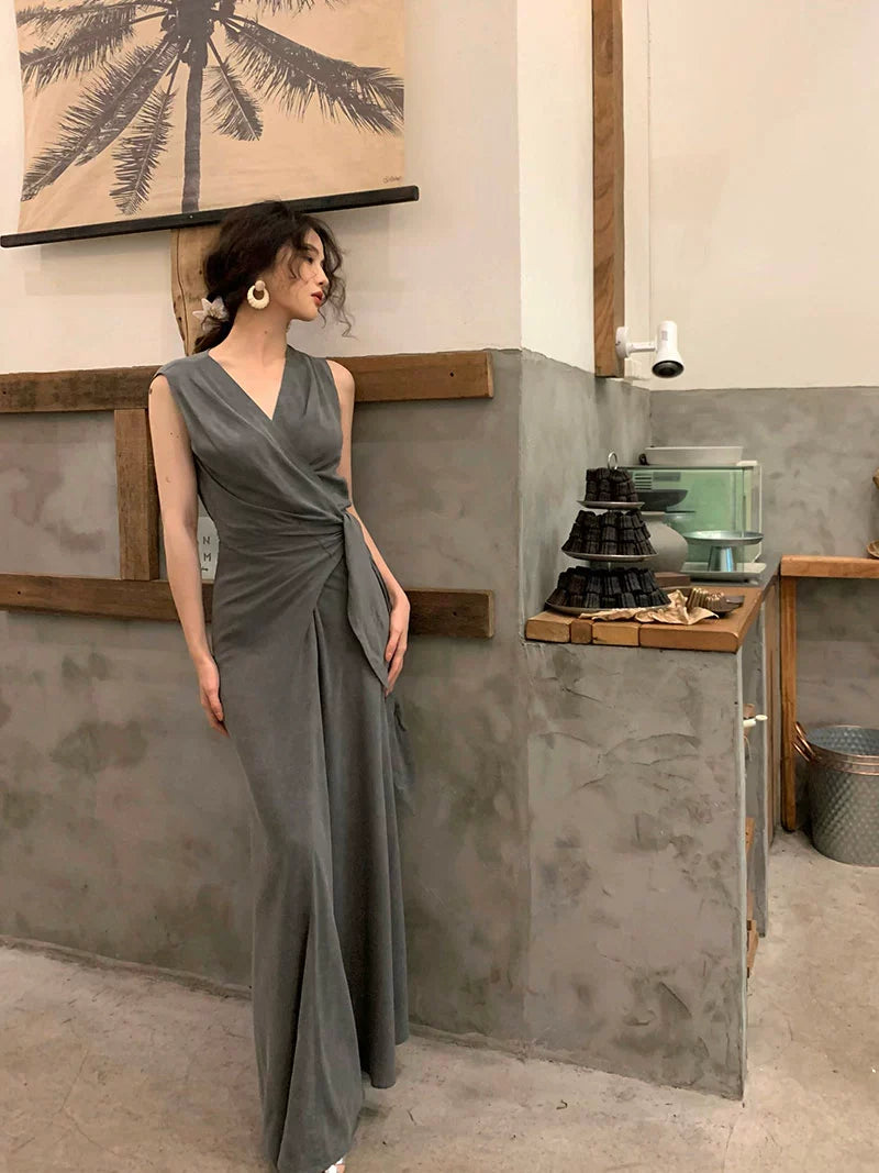 Soft Drape Wrap Maxi Dress