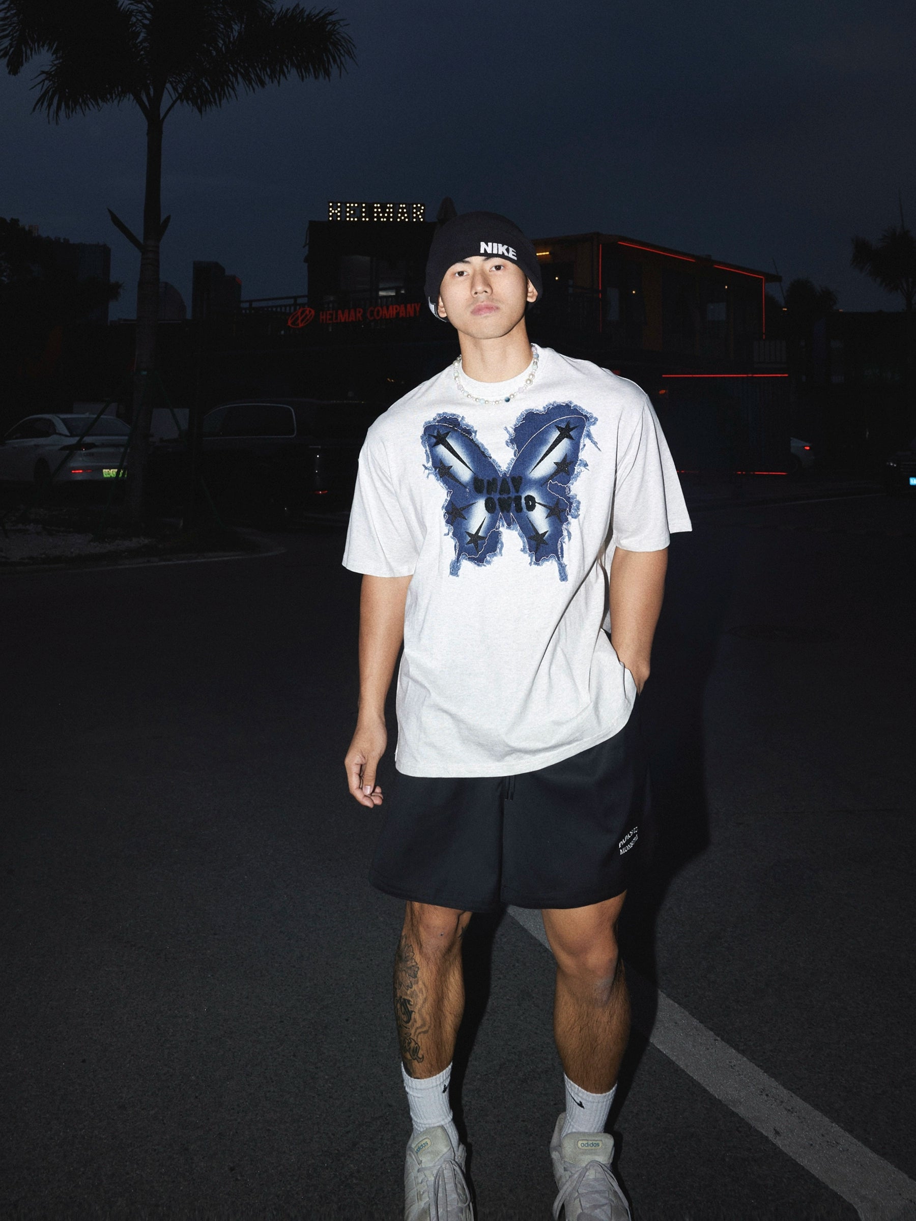 Butterfly Graphic Tee with Text