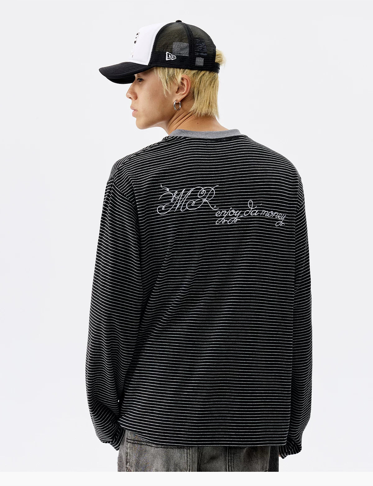 Striped Whisper Henley Long-Sleeve