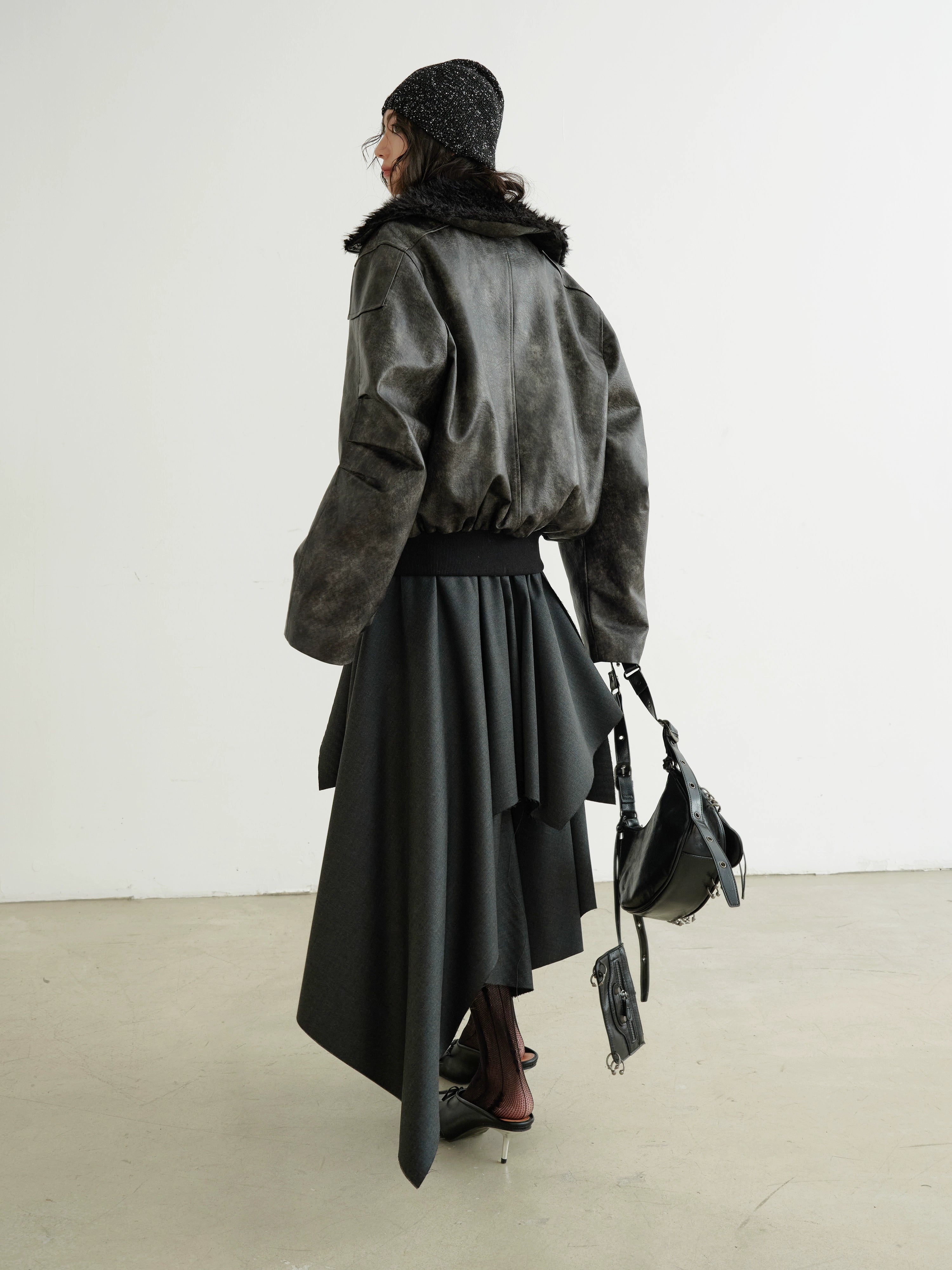 Asymmetrical Layered Midi Skirt