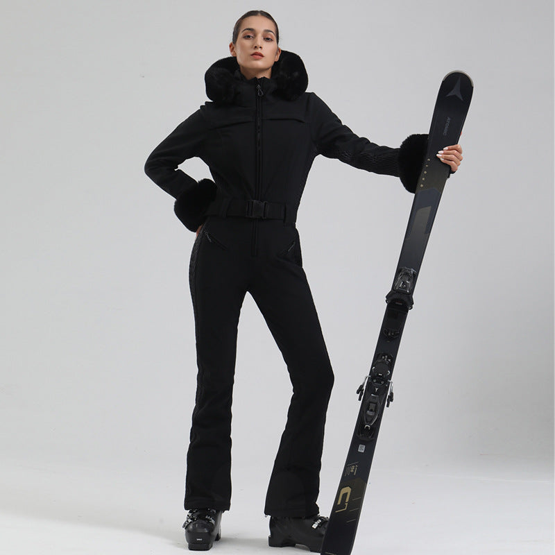 Alpine Luxe Fur-Trim Ski Suit