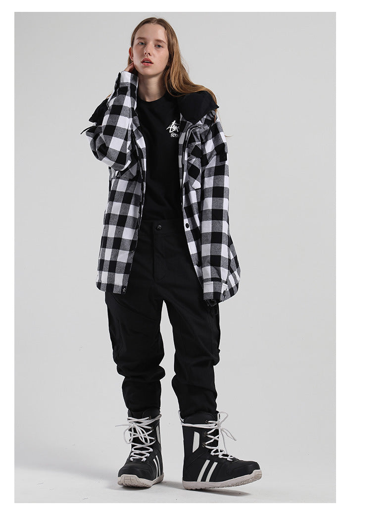Buffalo Plaid Hooded Snowboard Jackets