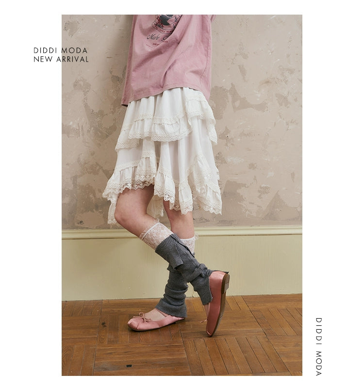 Sporty Hooded Jacket & Tiered Lace Midi Skirt Set