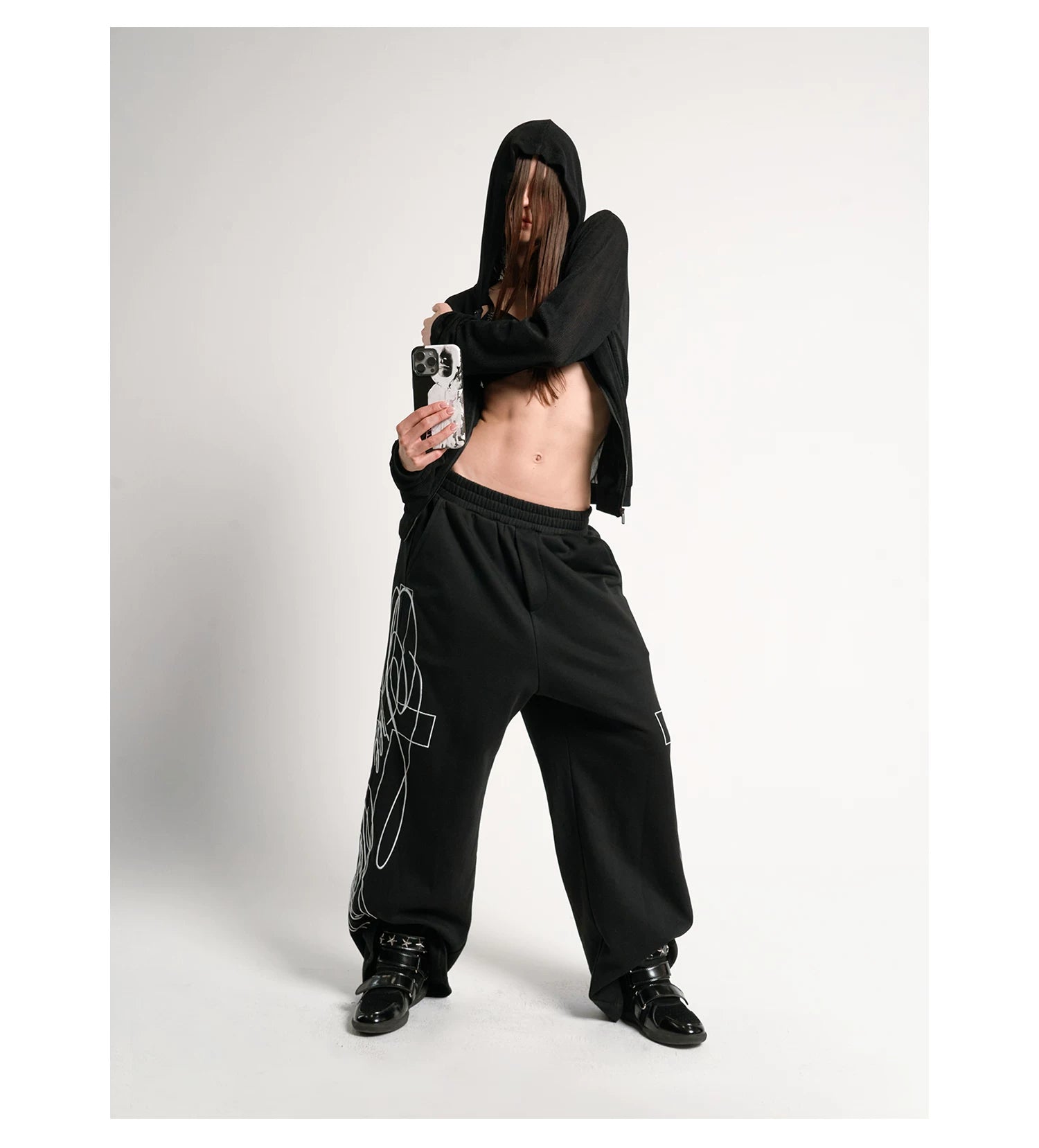 Cross Script Zip Hoodie
