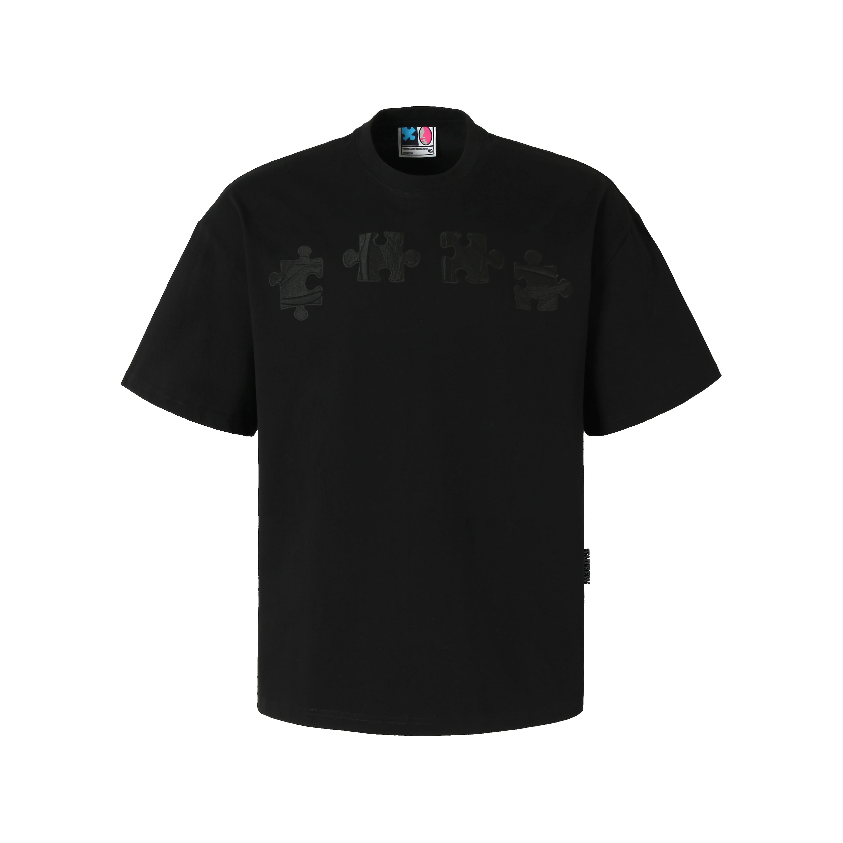 Unique 3D Textured Jigsaw Puzzle Embroidered Tee - chiclara