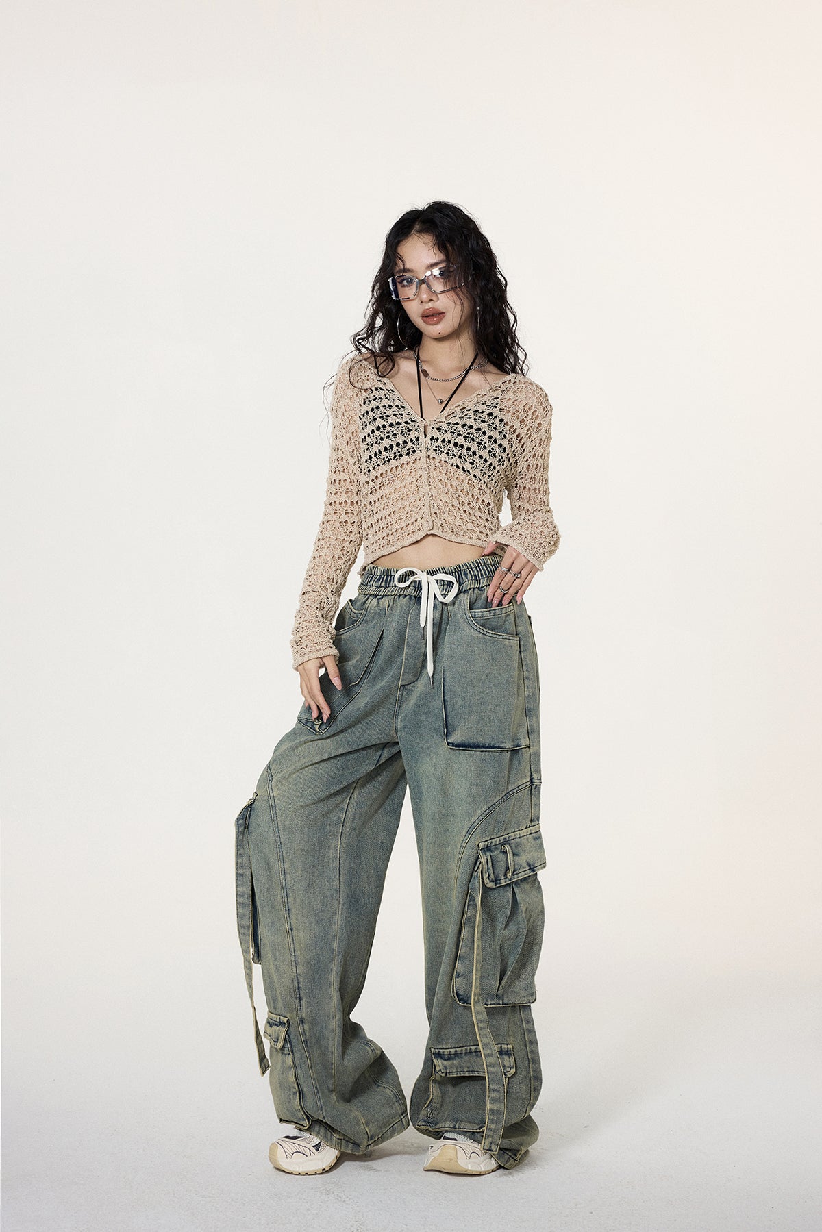 Crochet Button Crop Cardigan