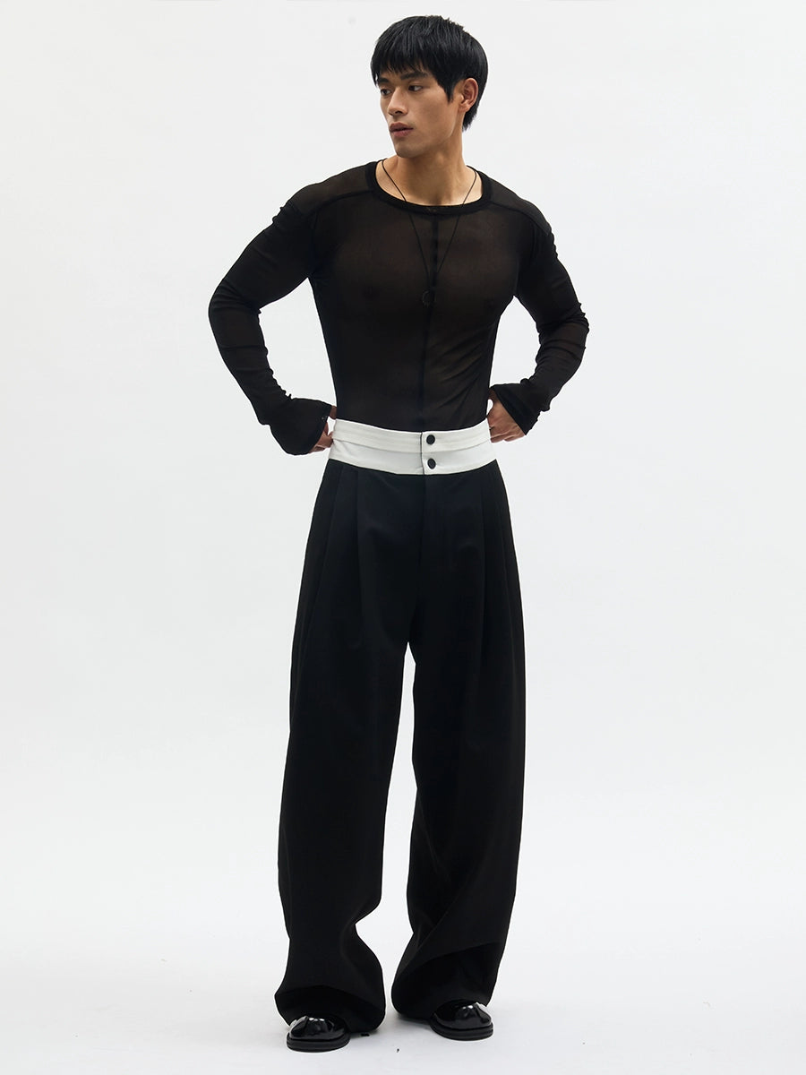 IvoryBand High-Rise Pleat Trousers