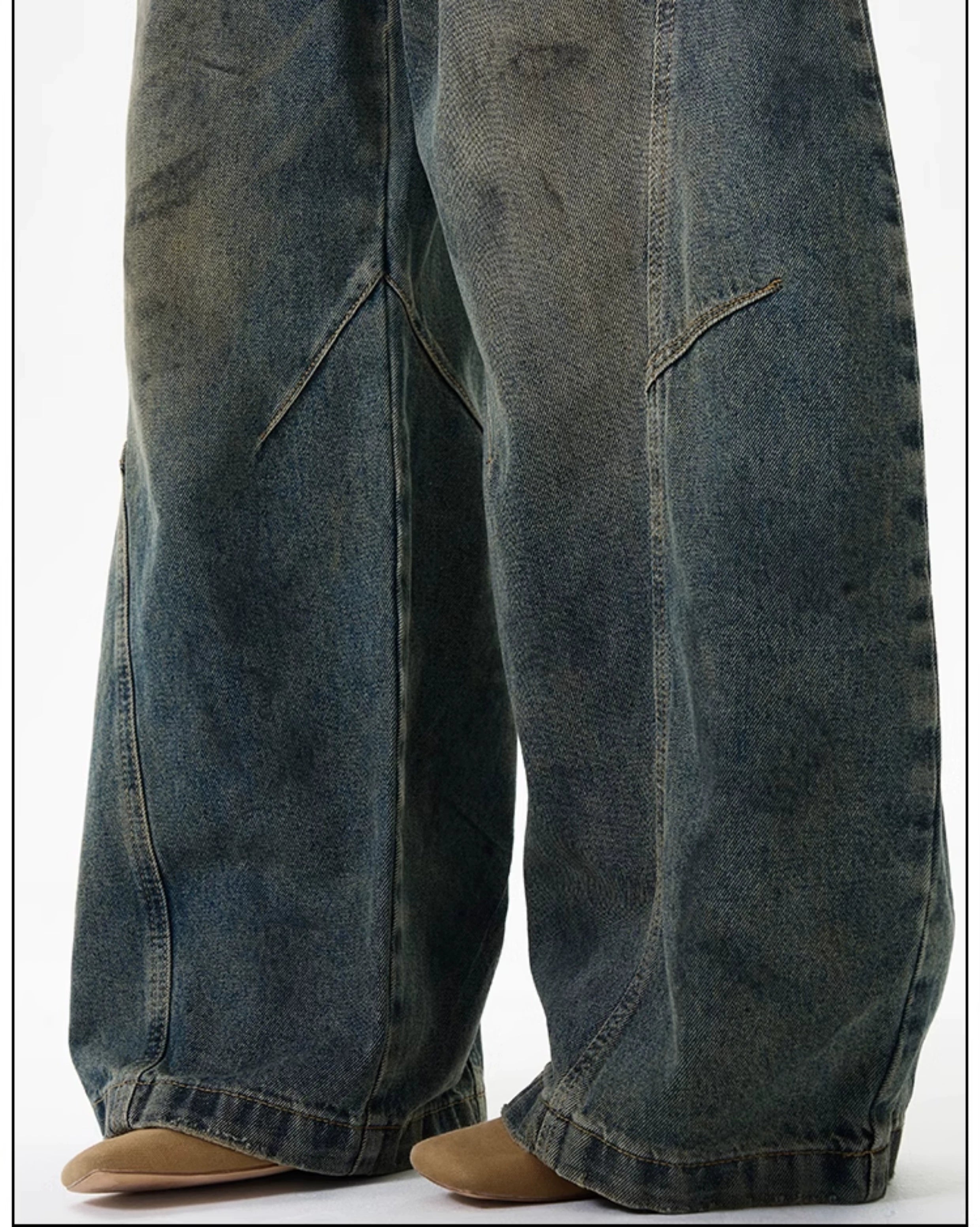 Extreme Wide-Leg Vintage Wash Jeans