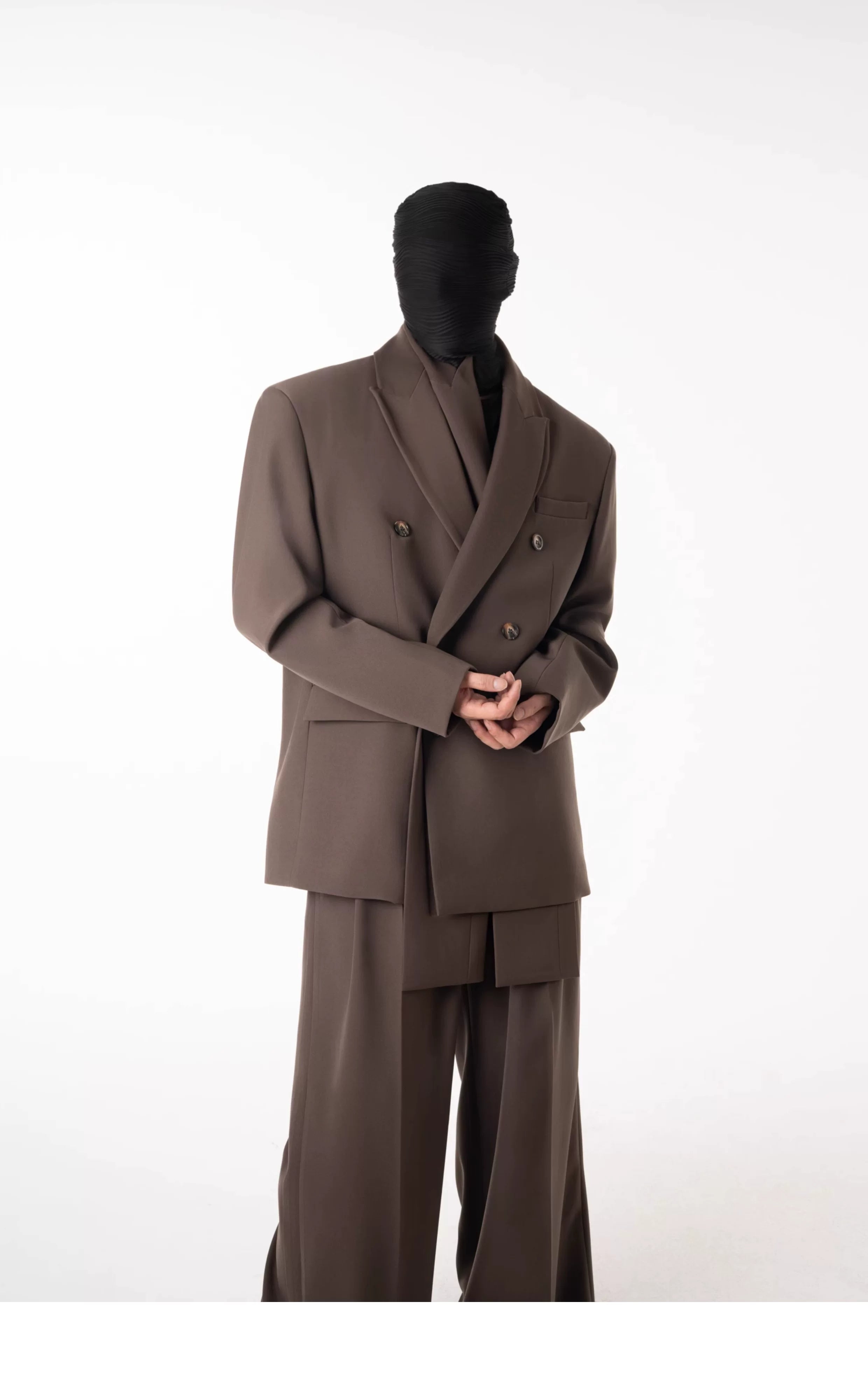 Umber Veil Layered Double-Breasted Suit