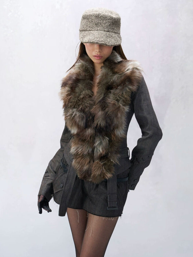 Frostbite Luxe Faux Fur Trim Coat