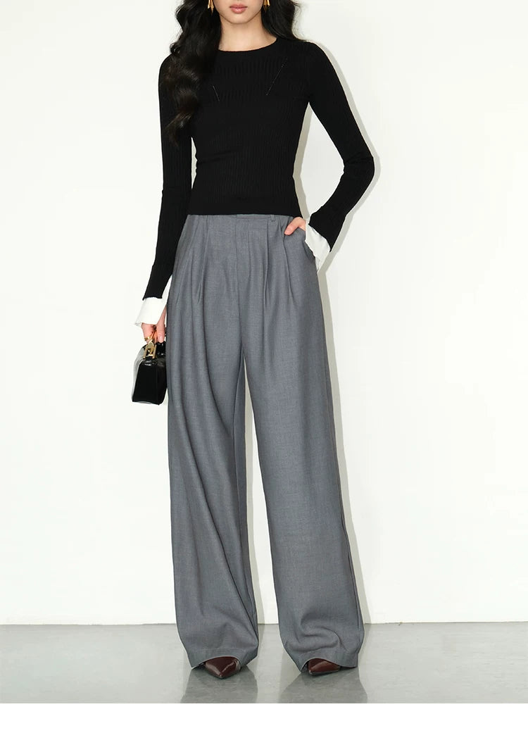 Midnight Drape High-Waist Wide Trousers