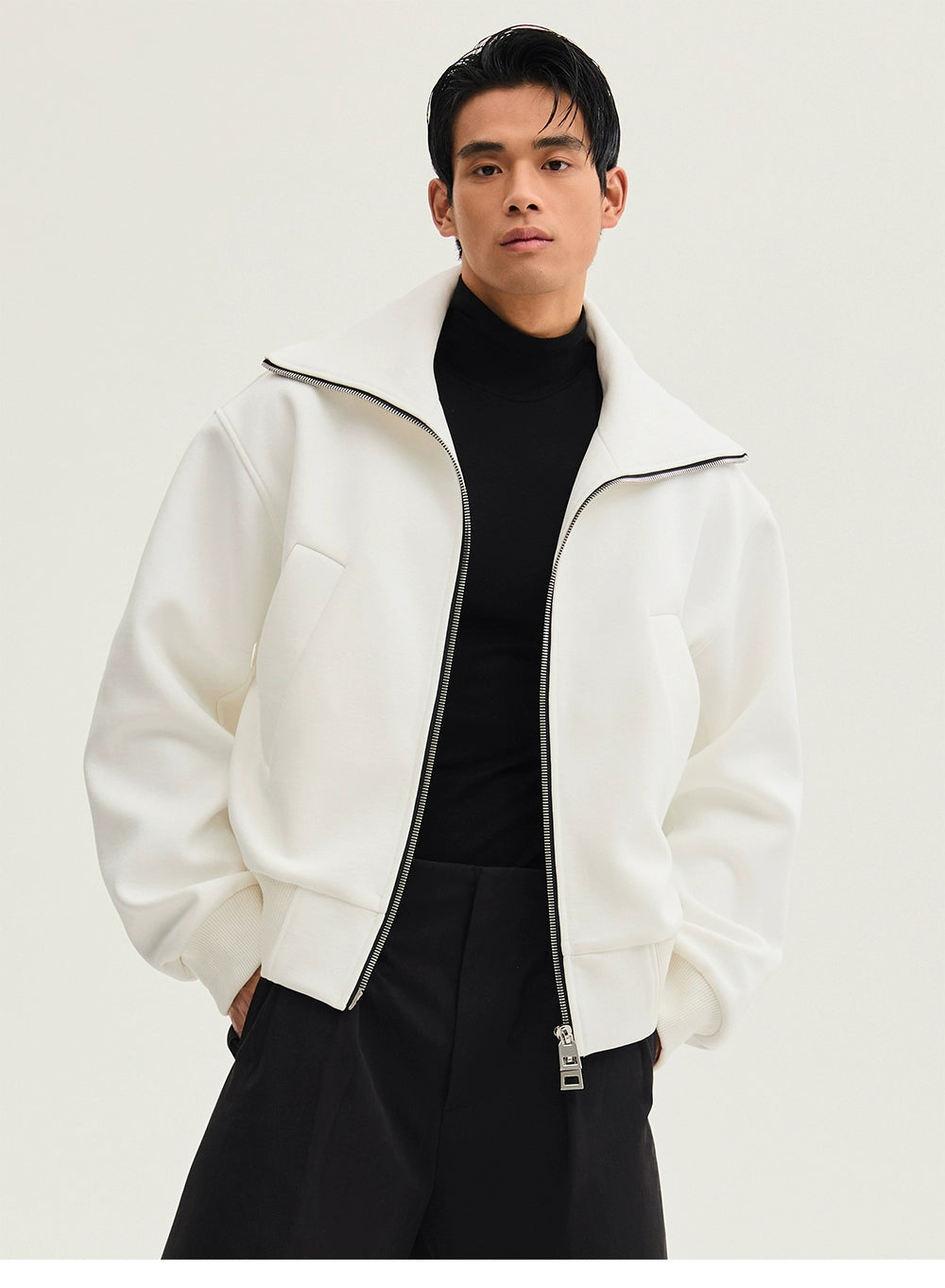 CollarRamp High-Neck Zip Bomber