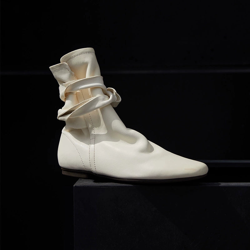 Pointed Toe Buckle Ankle Boots