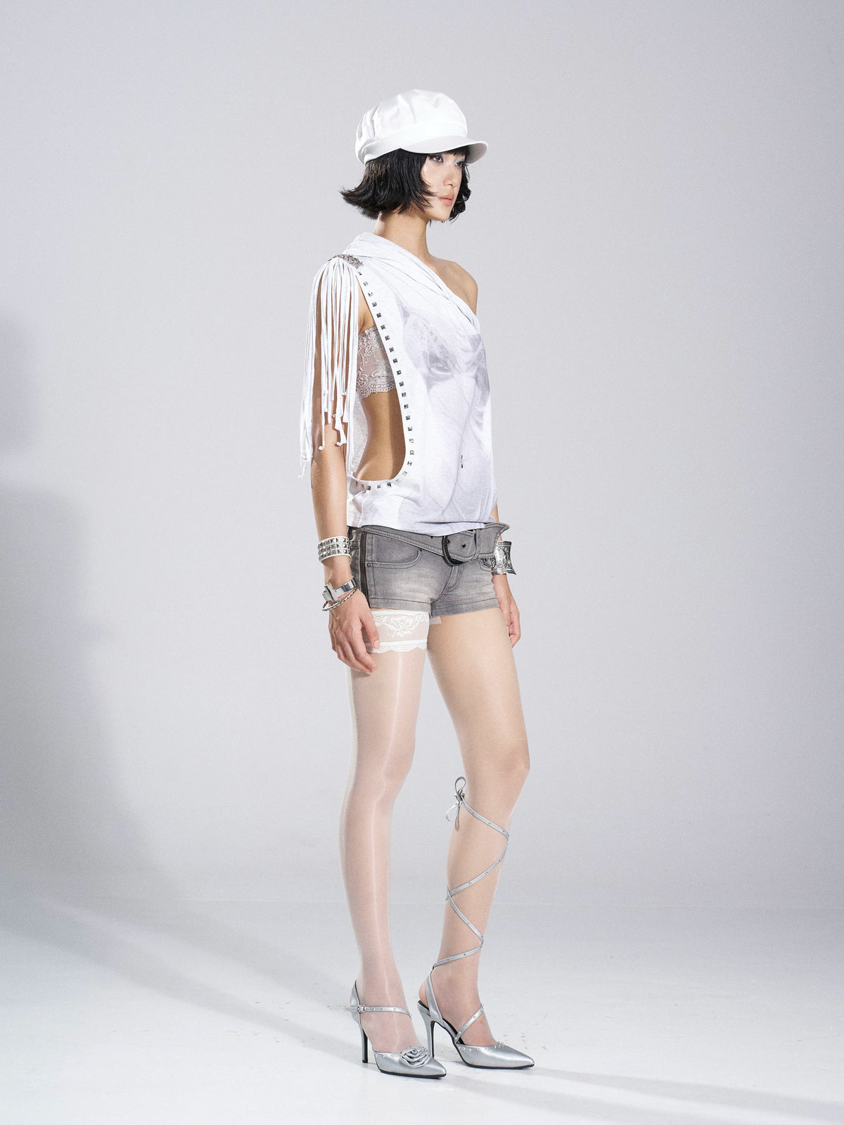 Rebel Fringe One-Shoulder Top