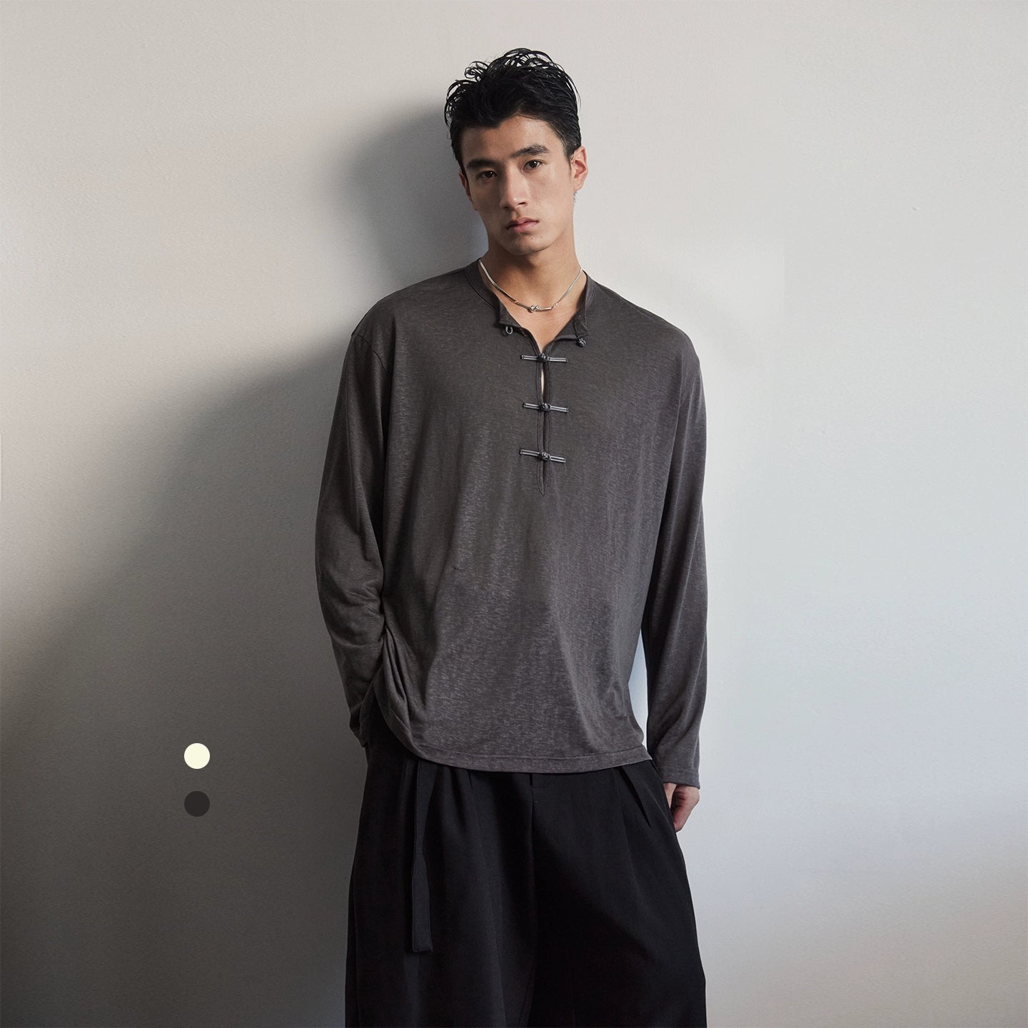 InkLatch Drape Henley Tee