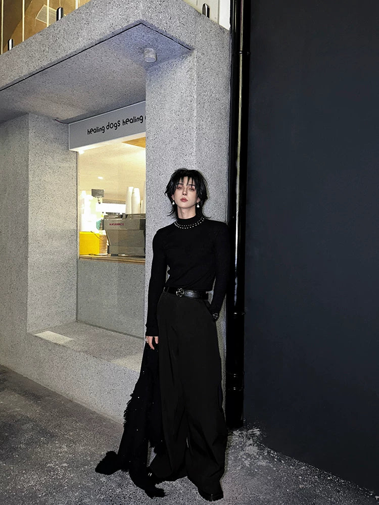 Cosmic Halo Beaded Knit Turtleneck