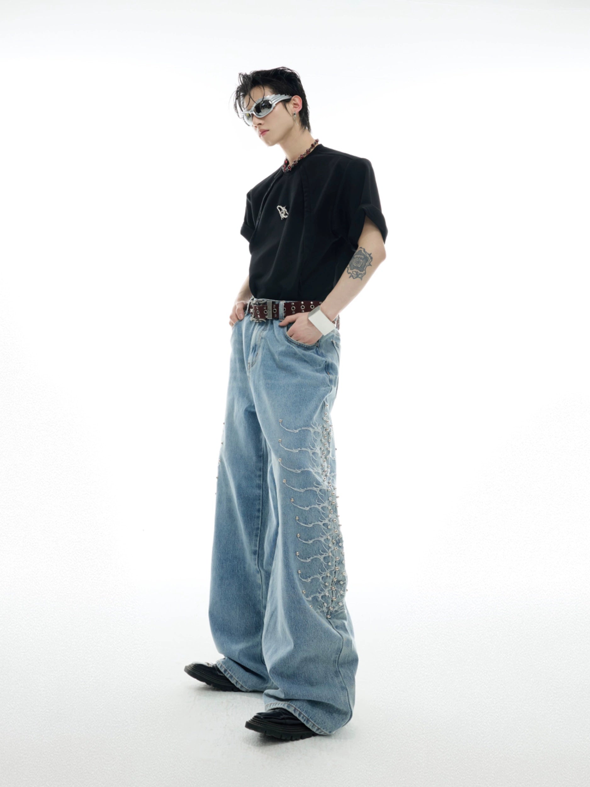Wide-Leg Baggy Denim Jeans