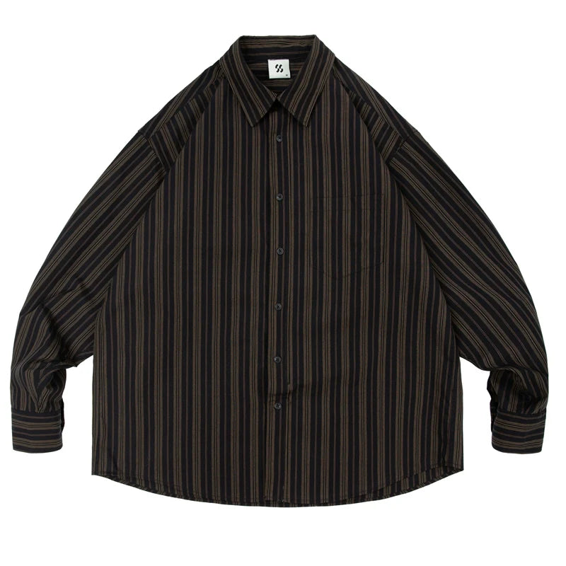 Relaxed Fit Striped Shirt - chiclara