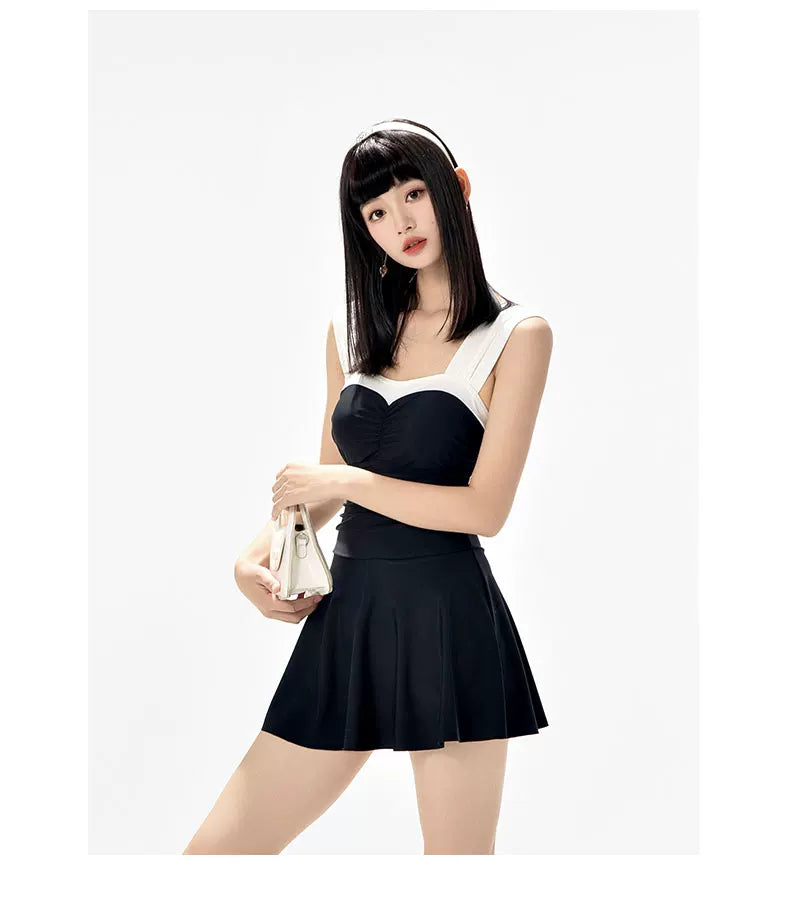 Mono Muse Open‑Back Skirted Swimsuit
