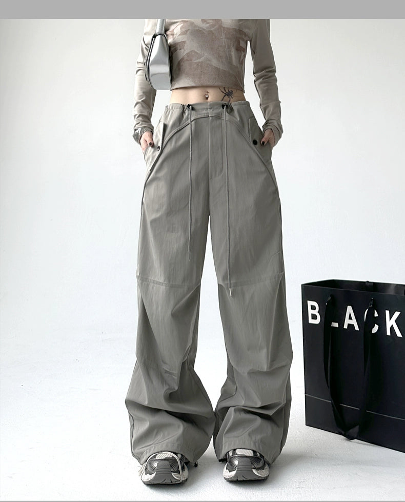 Utility Pocket Wide-Leg Trousers - chiclara