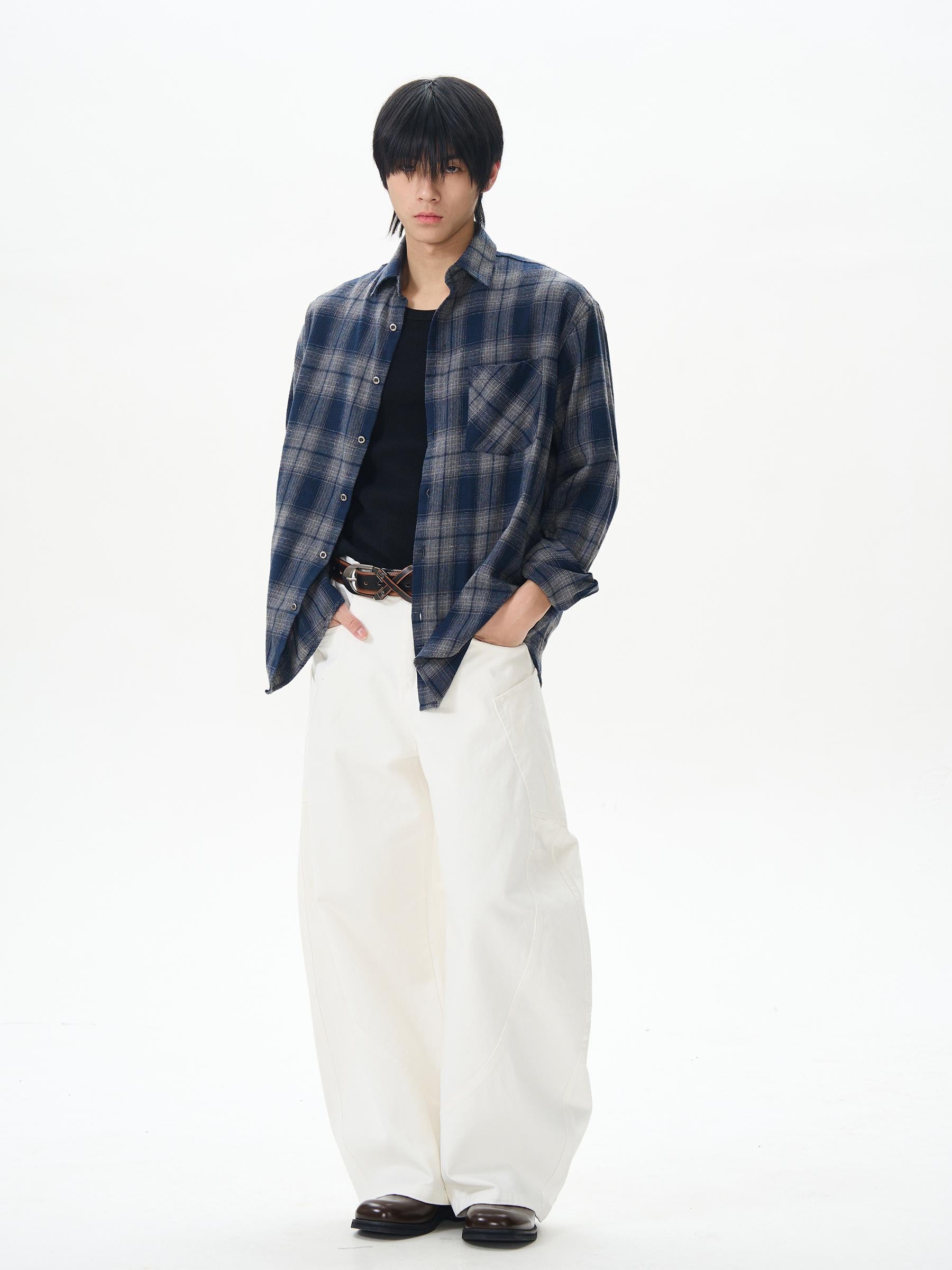 Cream Relaxed Wide Leg Trousers