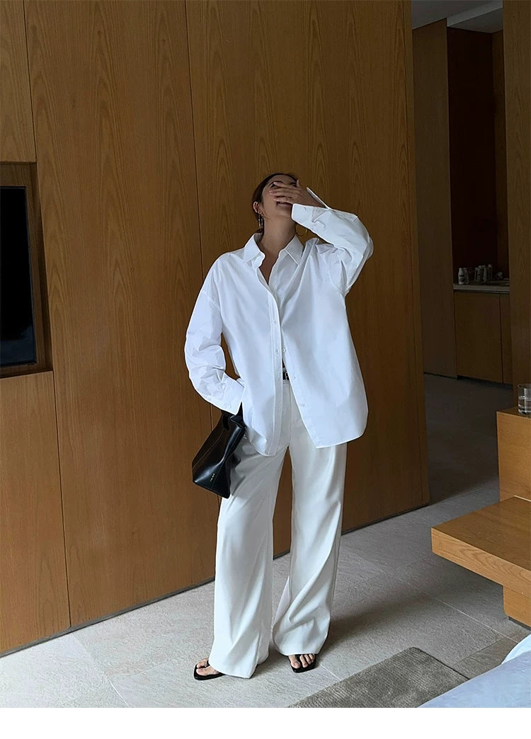 Midnight Drape High-Waist Wide Trousers