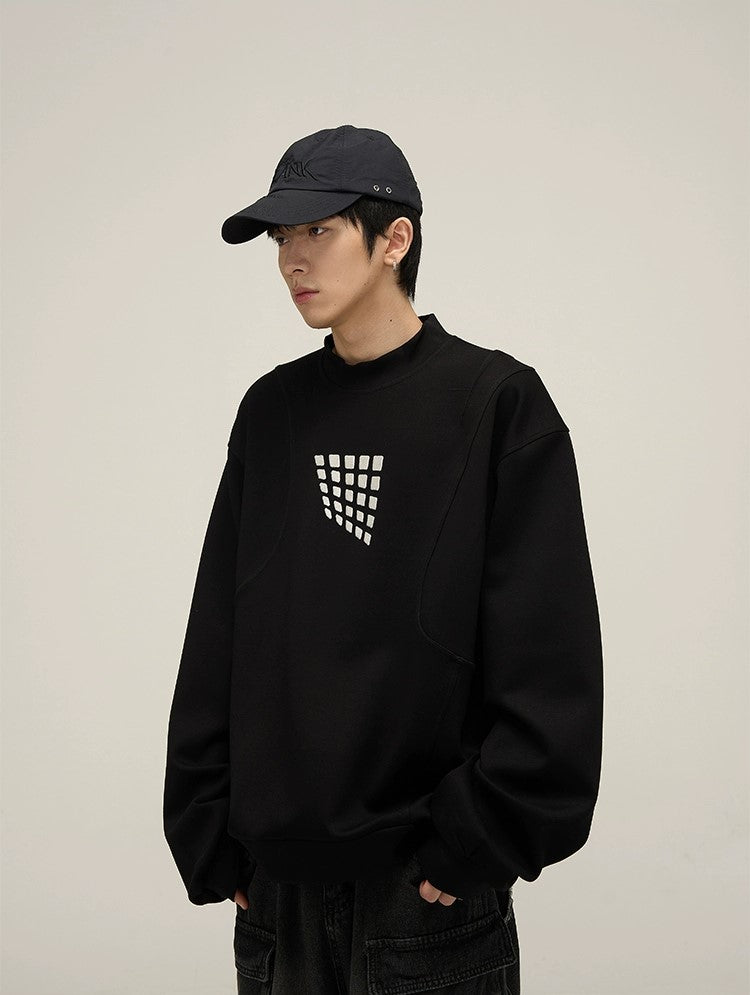 Artistic Flair Oversized Embroidery Sweatshirt - chiclara