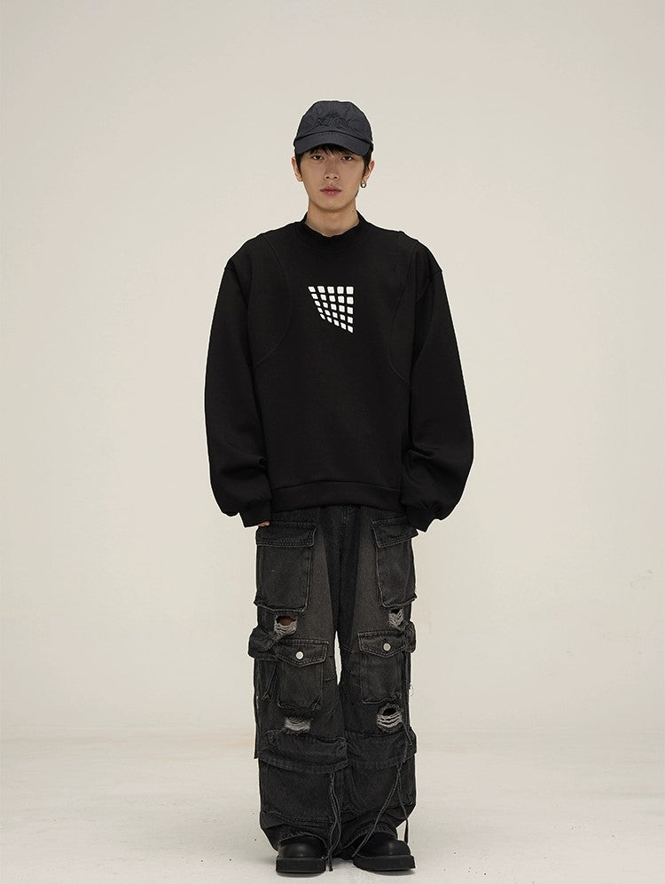 Artistic Flair Oversized Embroidery Sweatshirt - chiclara