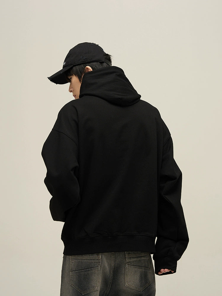 Sleek Comfort Oversized High-Neck Hoodie Jacket - chiclara