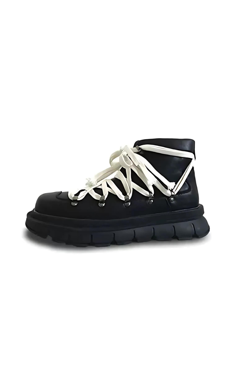 Fashion Black Platform Hiking Combat Boots