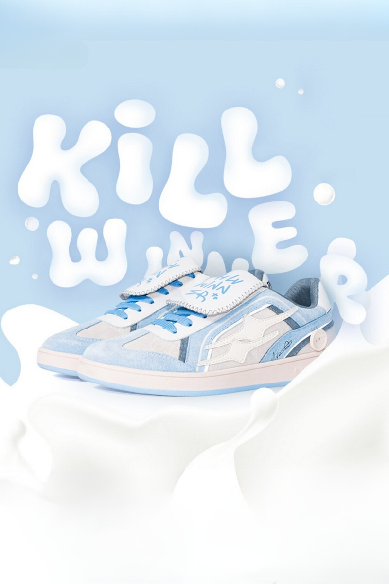 Baby Blue Velcro Strap Sneakers