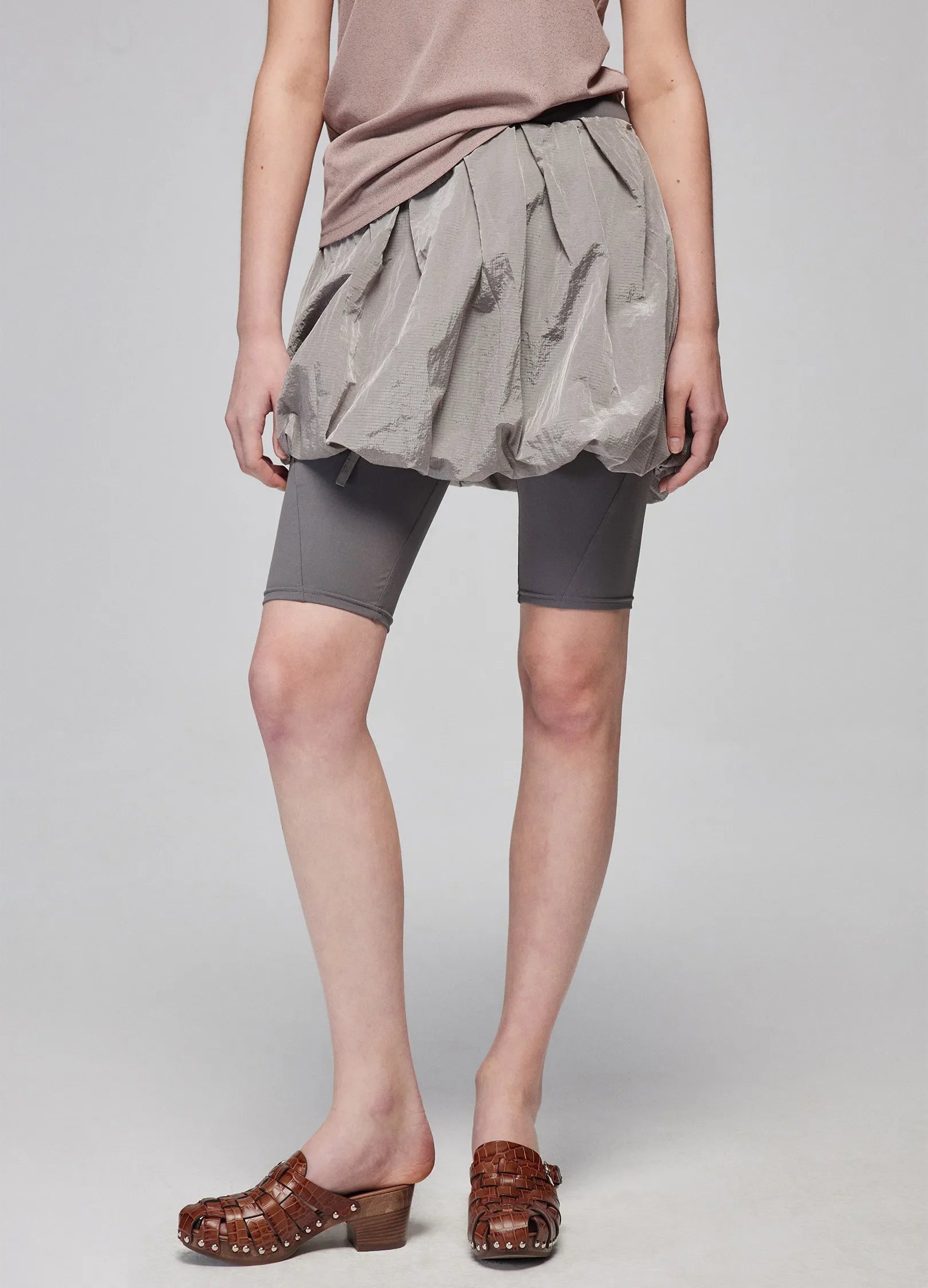 Puff Pleated Mini Skirt