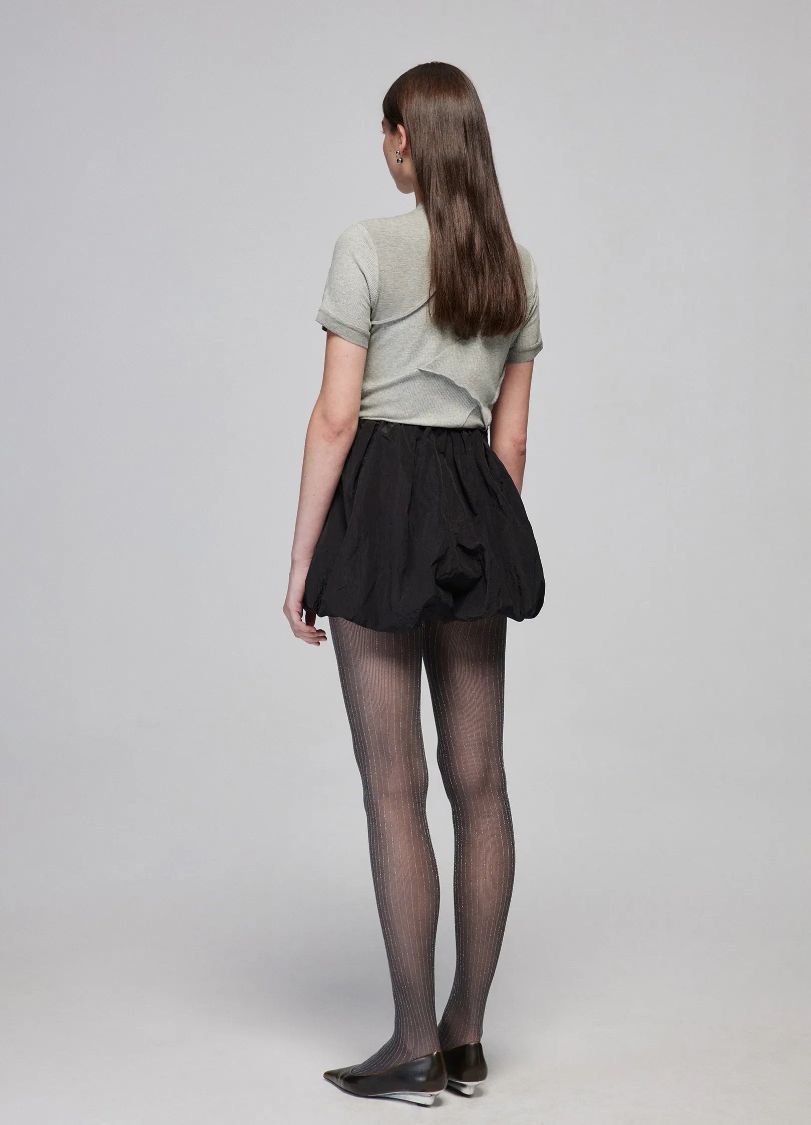 Puff Pleated Mini Skirt