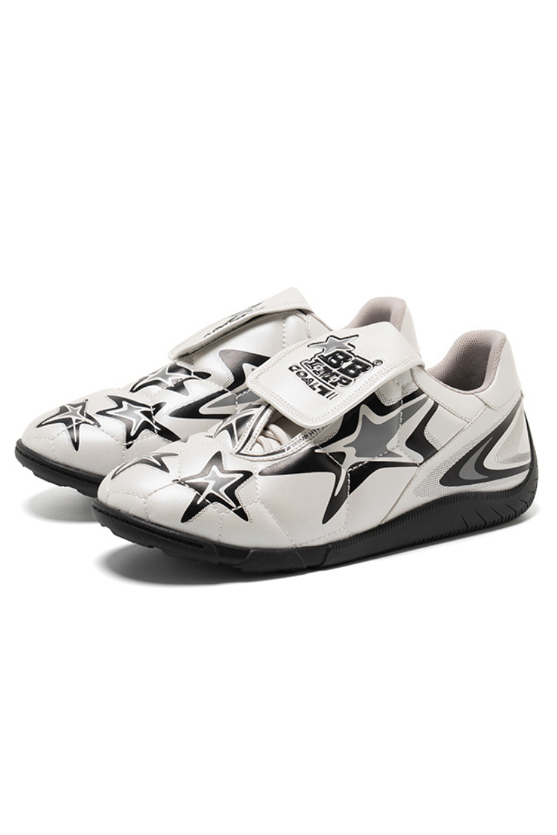 White Star Pattern Velcro Soccer Shoes