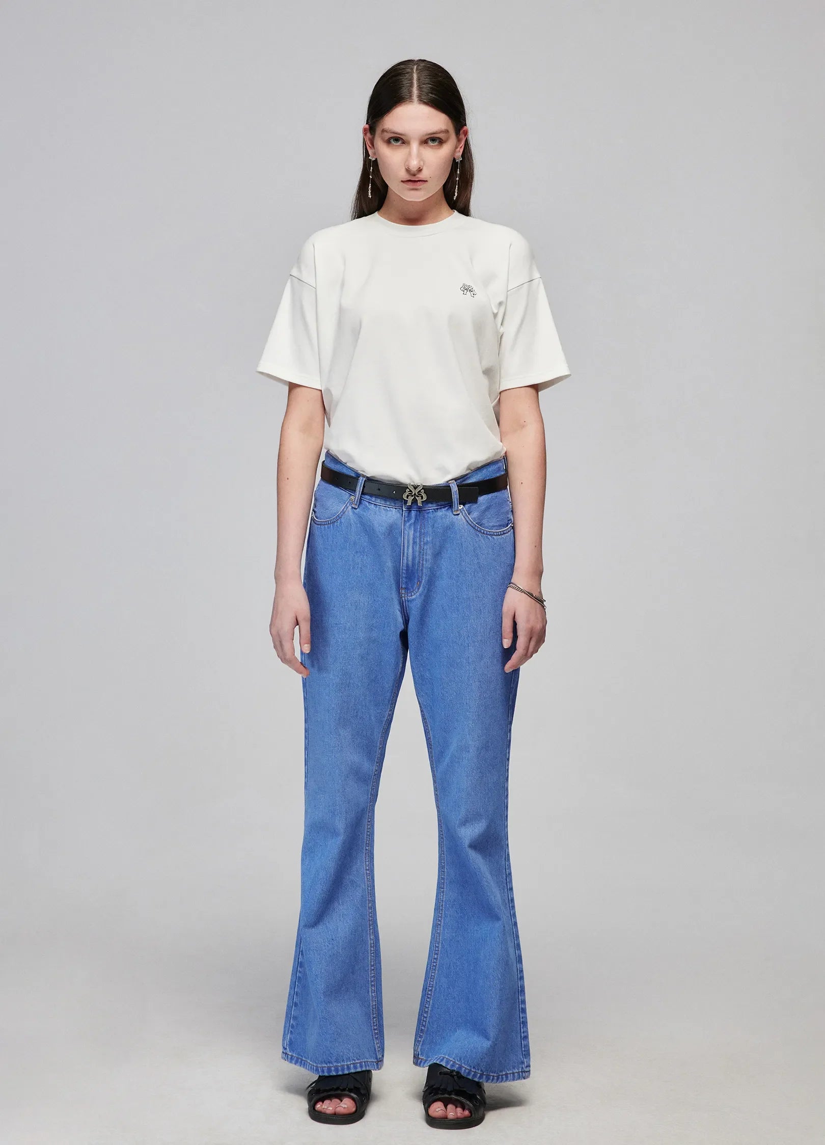 Jeans en jean évasé de grande hauteur