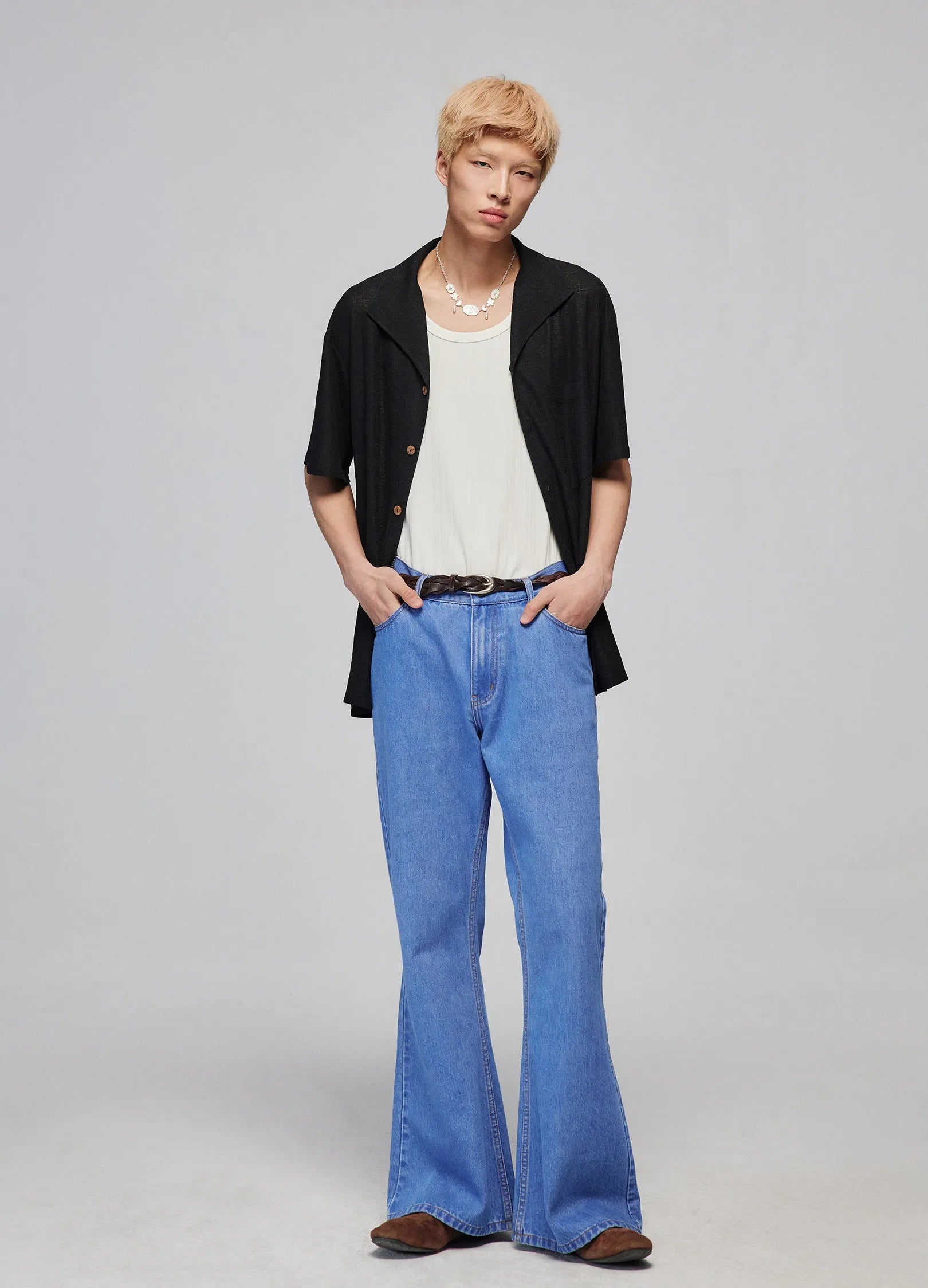 Jeans en jean évasé de grande hauteur